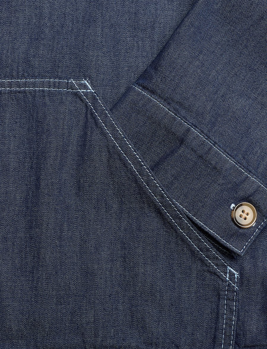 Mads Nørgaard - Air Denim Pil Jacket - overshirts - dark blue denim - 3