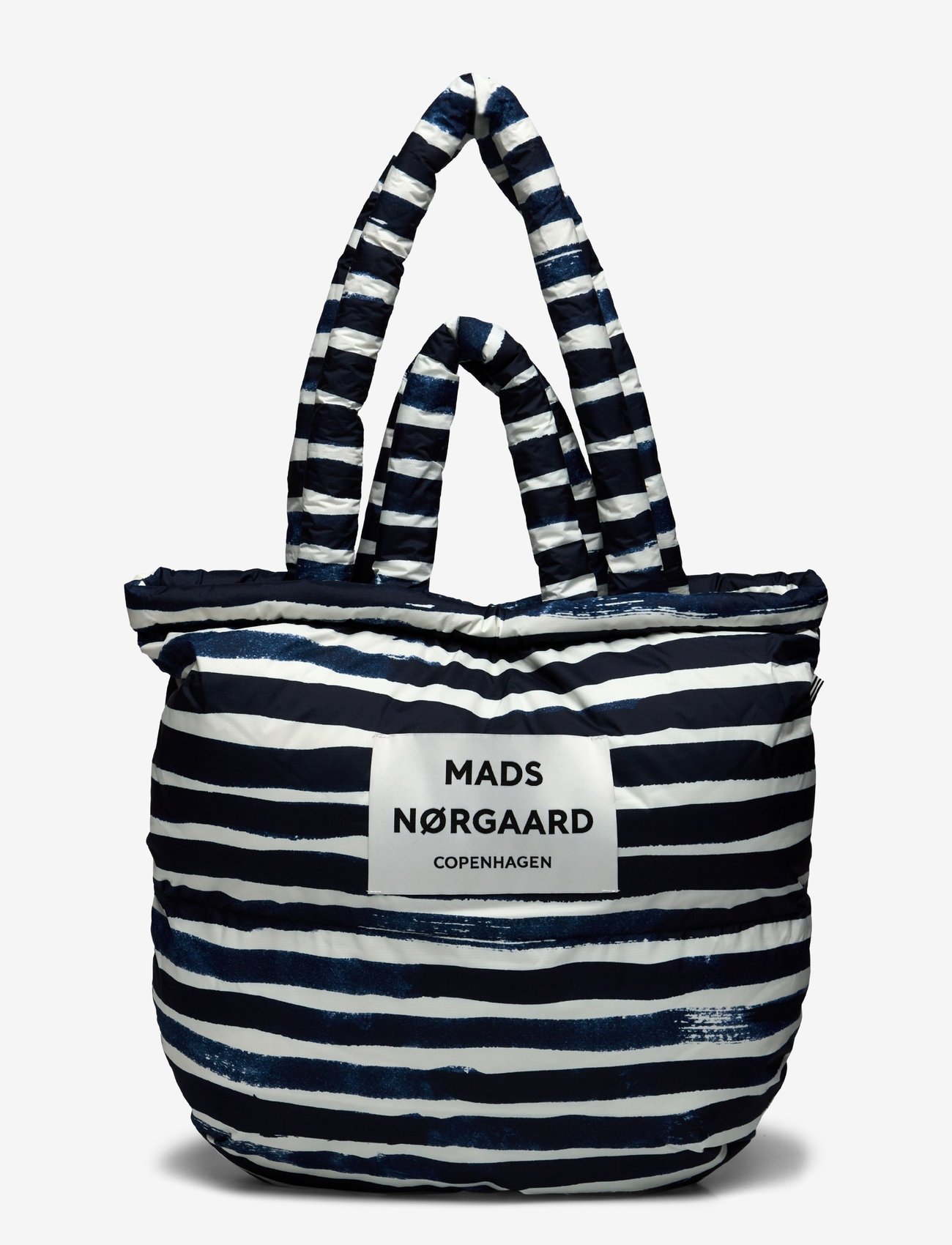 Mads Nørgaard - Recycle Pillow AOP Bag - tote bags - aop stripe/parisian night - 0