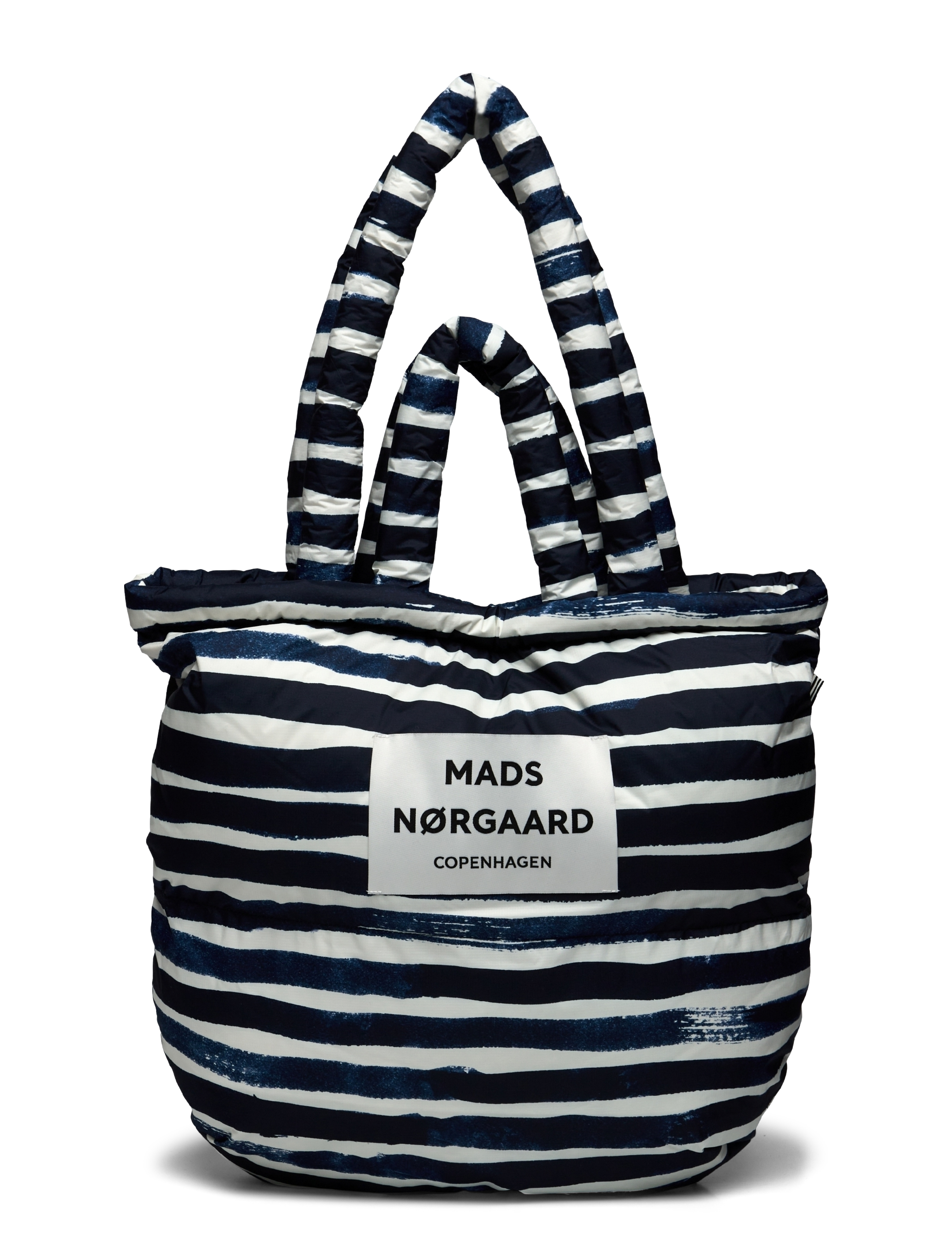 Mads Nørgaard Recycle Pillow AOP Bag - Tasker - AOP STRIPE/PARISIAN NIGHT / navy