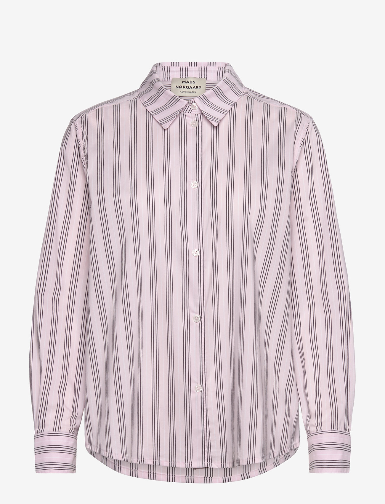Mads Nørgaard - Poplinda Crane Shirt - pinstripe/parfait pink - 0