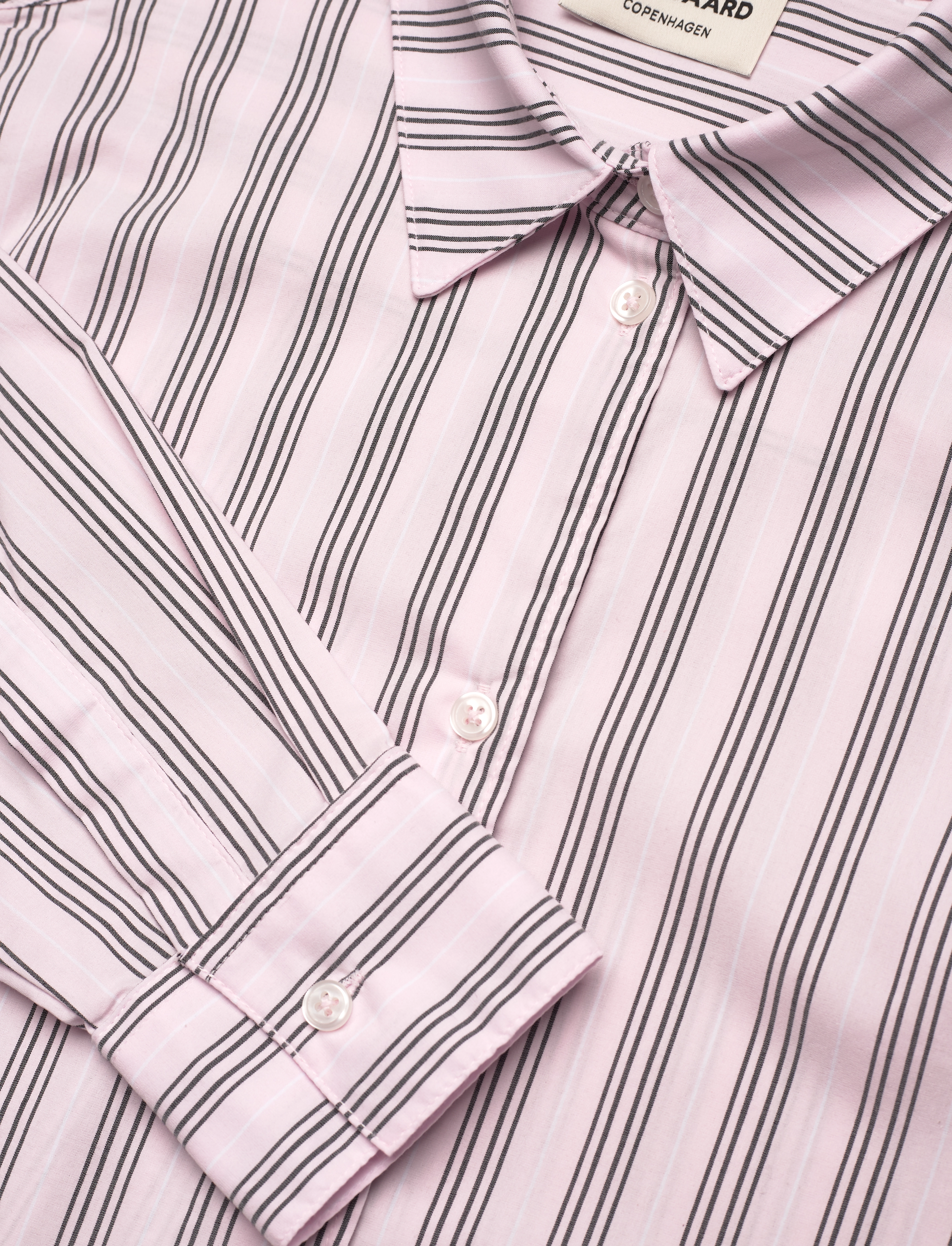 Mads Nørgaard - Poplinda Crane Shirt - pinstripe/parfait pink - 2