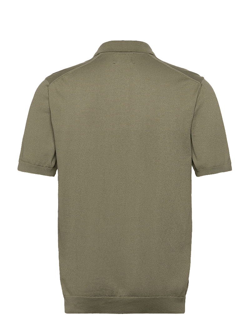 Mads Nørgaard - Tight Cotton Tristan Knit SS - gestrickte polohemden - oil green - 1