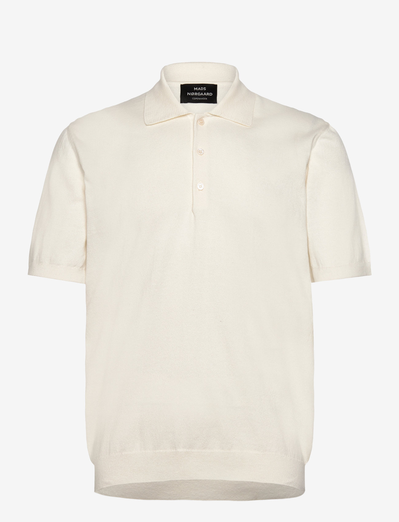 Mads Nørgaard - Tight Cotton Tristan Knit SS - stickade pikéer - vanilla ice - 0