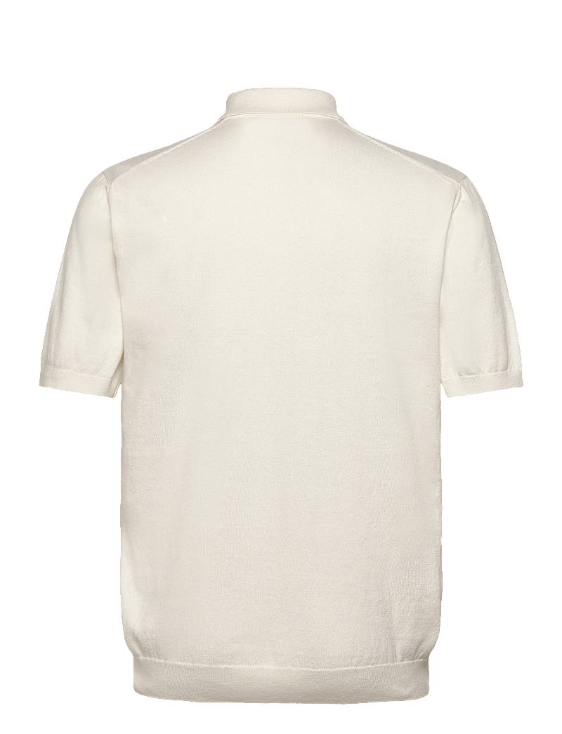 Mads Nørgaard - Tight Cotton Tristan Knit SS - stickade pikéer - vanilla ice - 1