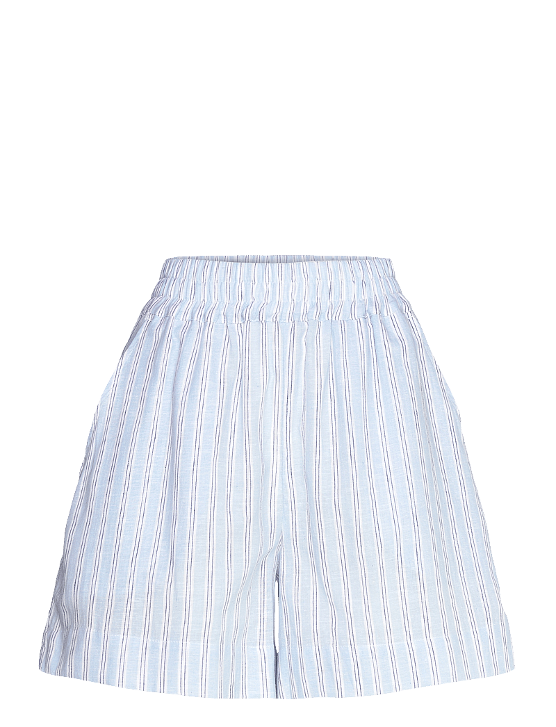Mads Nørgaard - Colin YD Kir Shorts - linased lühikesed püksid - pinstripe/powder blue - 0