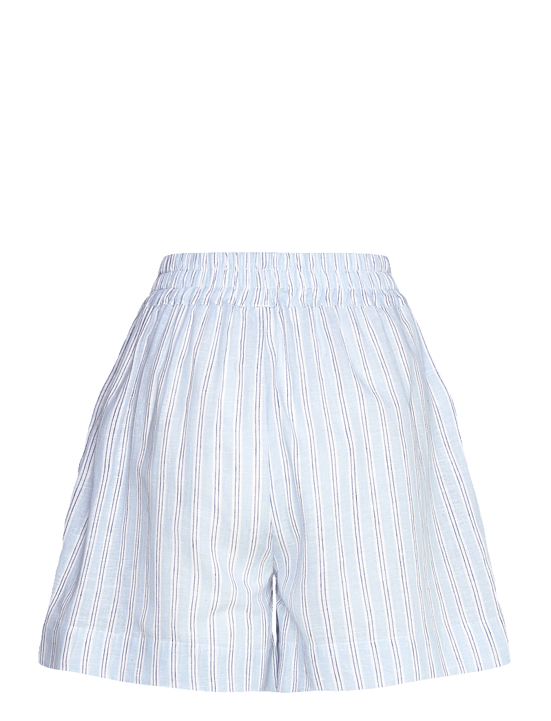 Mads Nørgaard - Colin YD Kir Shorts - linased lühikesed püksid - pinstripe/powder blue - 1