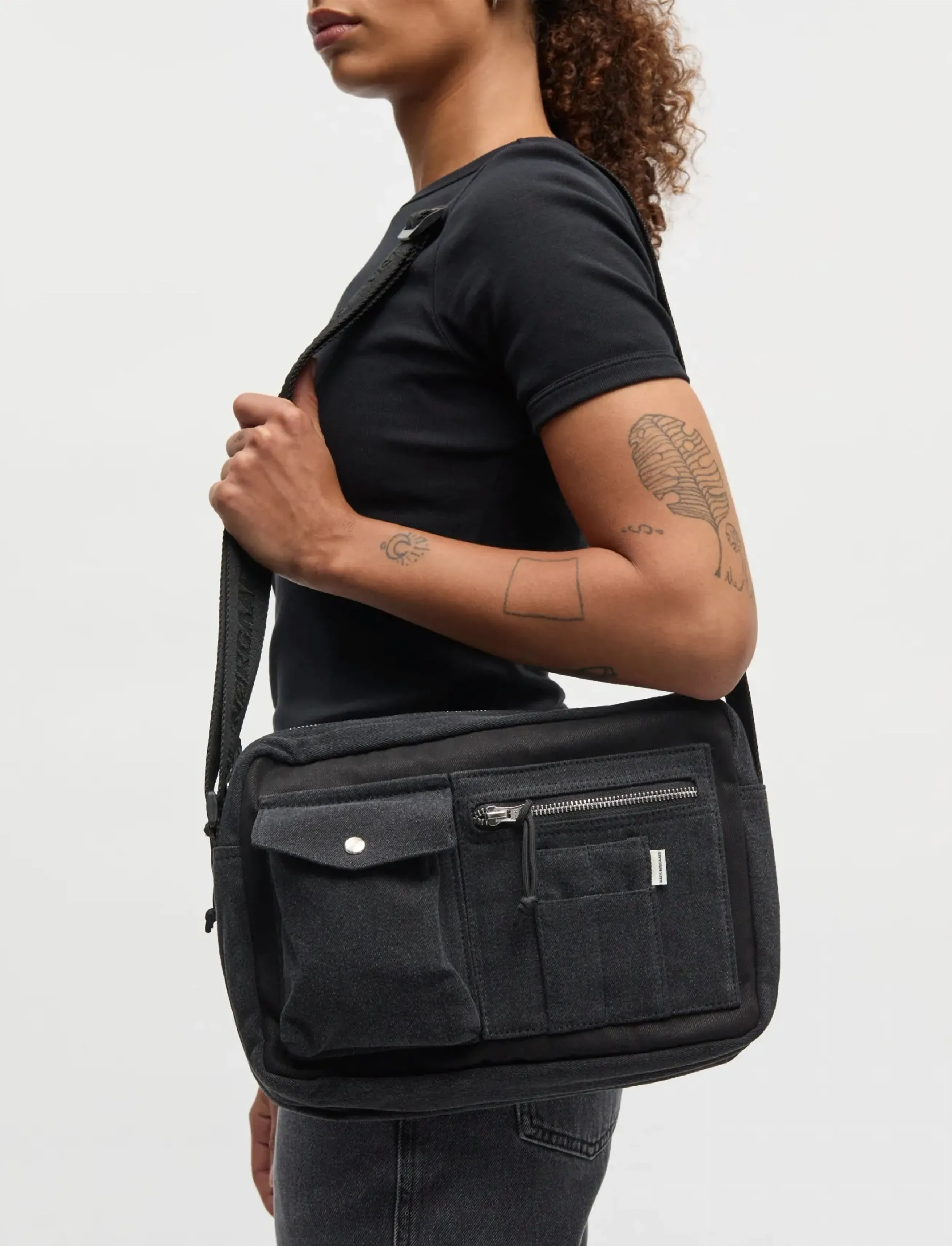 Mads Nørgaard Copo Denim Cappa Bag, Kvinder, Skuldertaske, Sort, Str: ONE SIZE