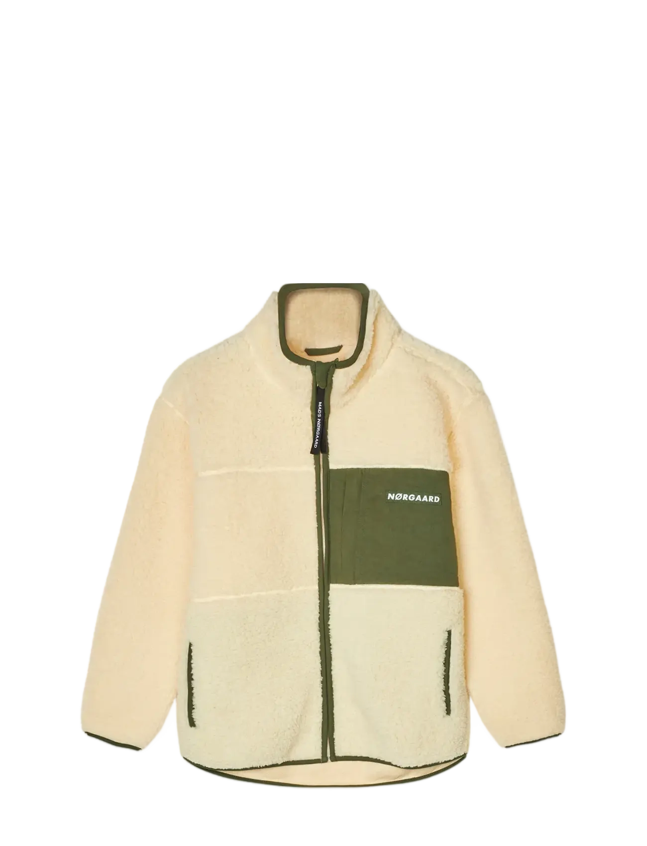 Mads Nørgaard Teddy Fleece  Jeffo Jacket - Fleecejacke - VANILLA CUSTARD / orange