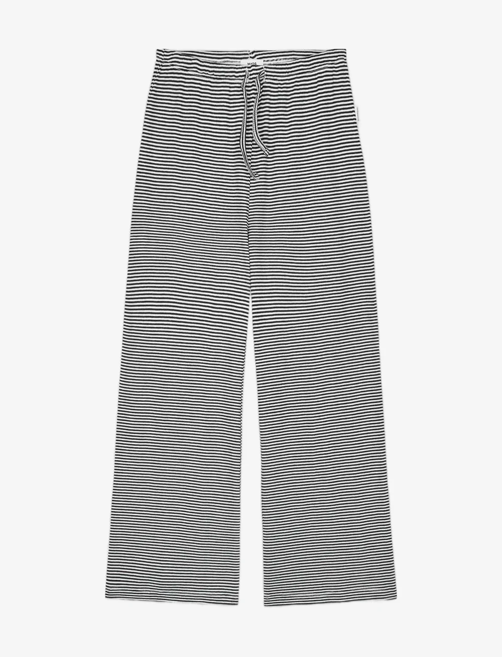 Mads Nørgaard - 2x2 Cotton Stripe Verona Pants - bukser - black/vanilla ice - 1