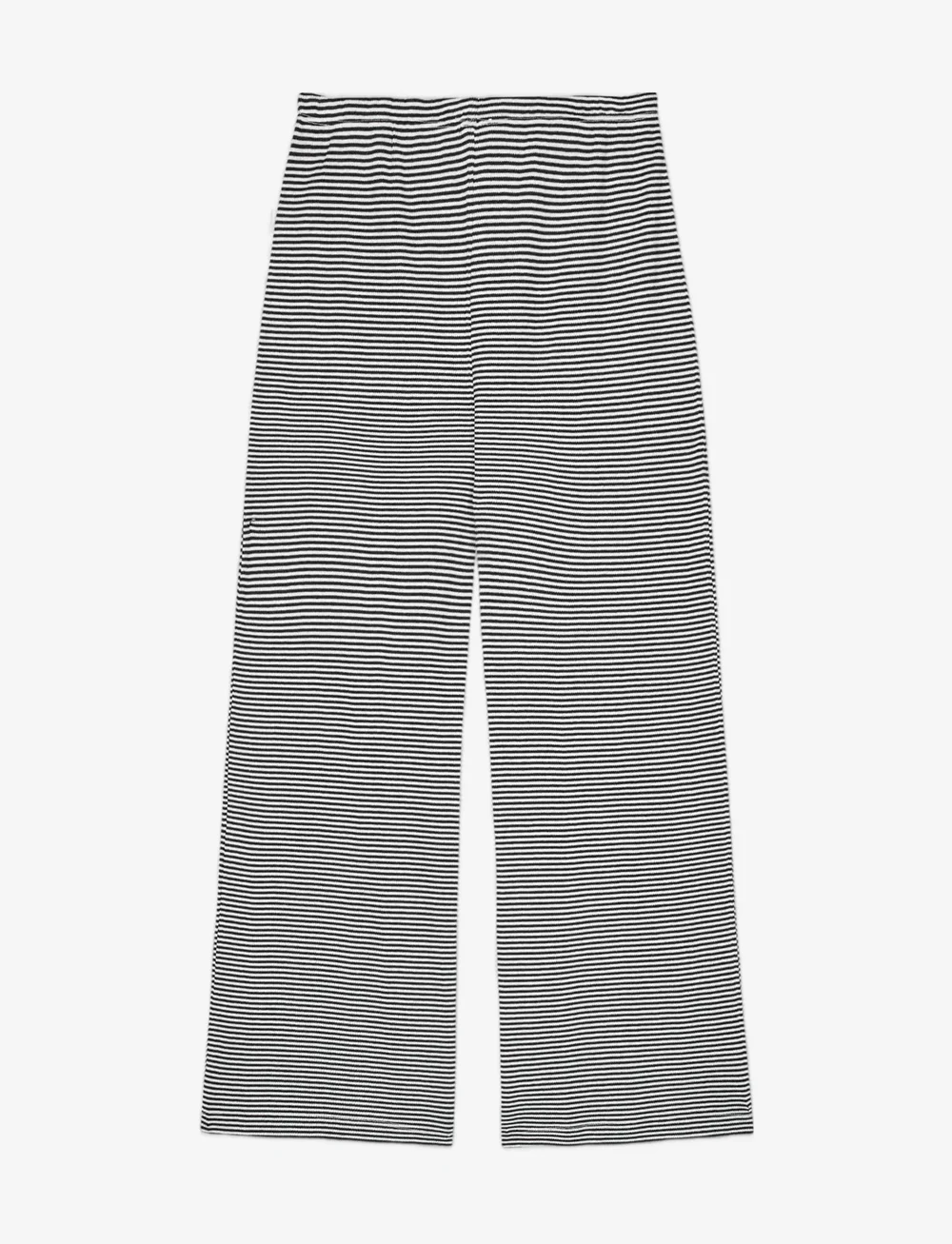 Mads Nørgaard - 2x2 Cotton Stripe Verona Pants - bukser - black/vanilla ice - 2