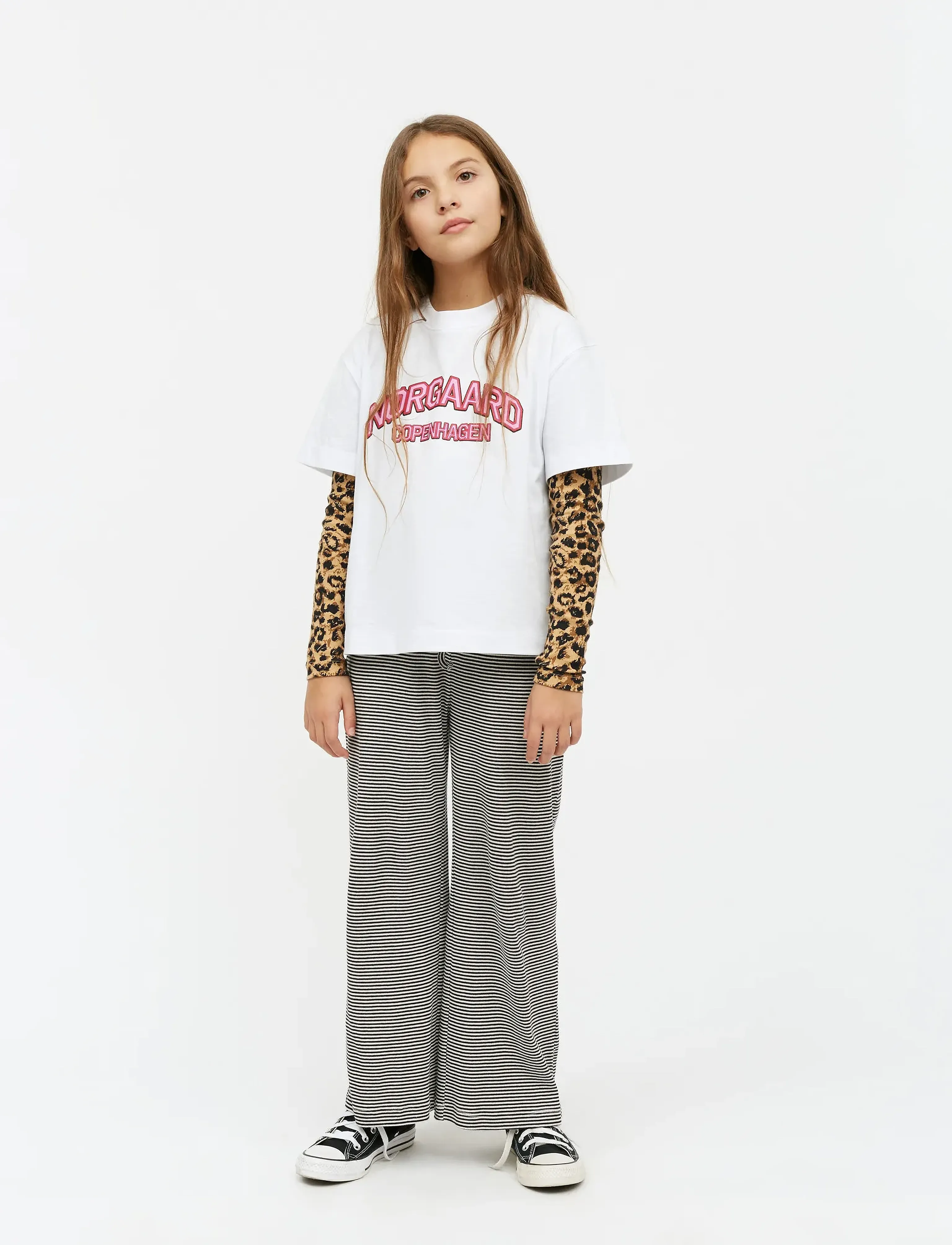 Mads Nørgaard 2x2 Cotton Stripe Verona Pants - Hosen - BLACK/VANILLA ICE / black