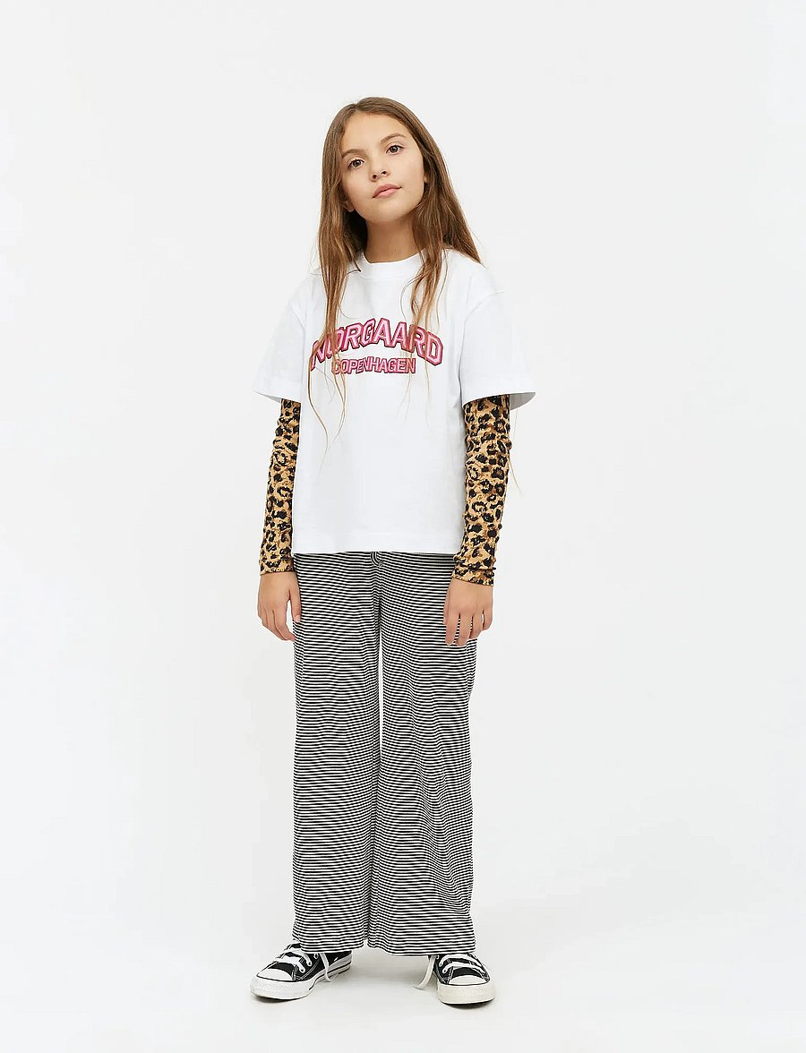 Mads Nørgaard - 2x2 Cotton Stripe Verona Pants - pantalons - black/vanilla ice - 0