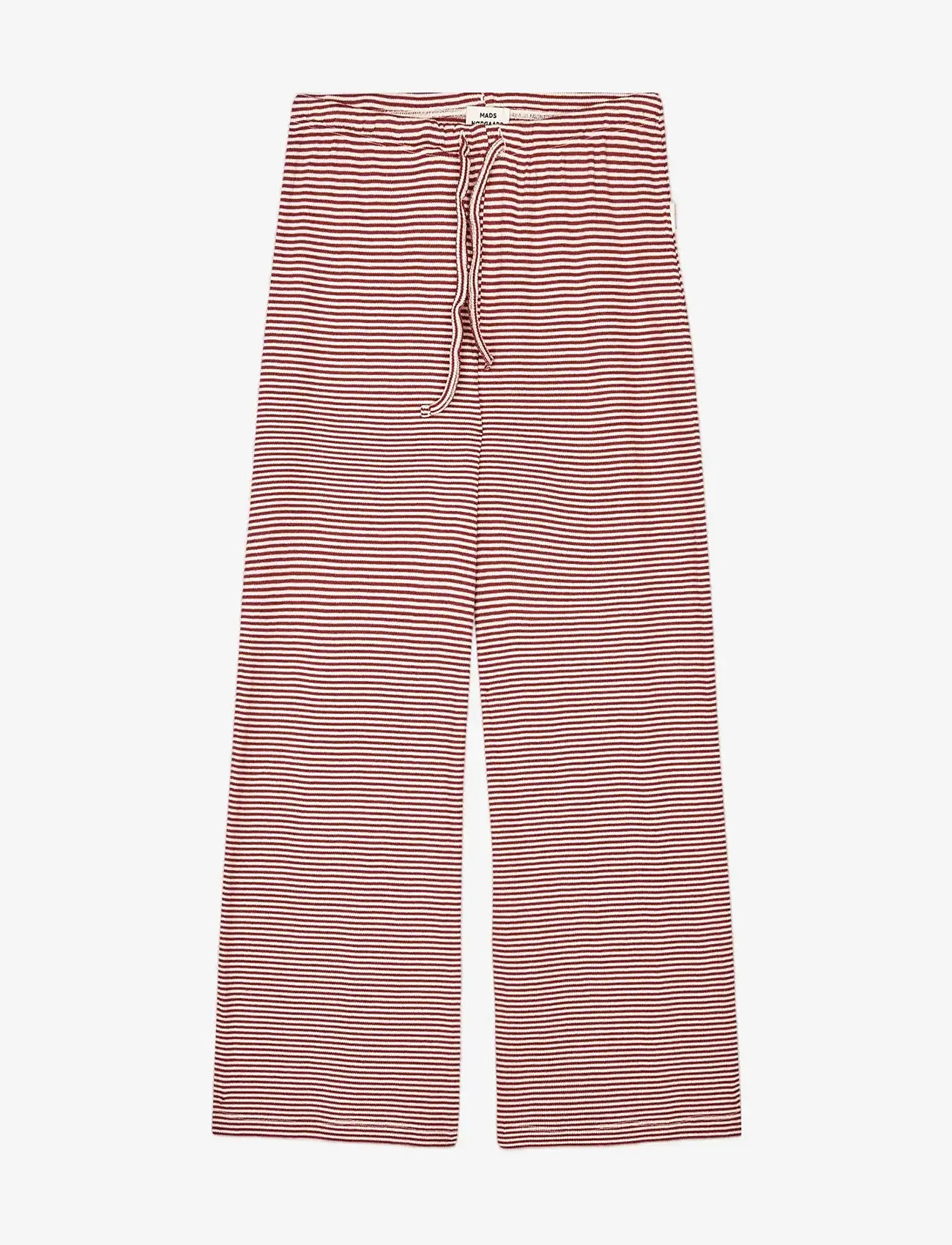 Mads Nørgaard - 2x2 Cotton Stripe Verona Pants - einkaufen nach alter von - winery/vanilla ice - 1