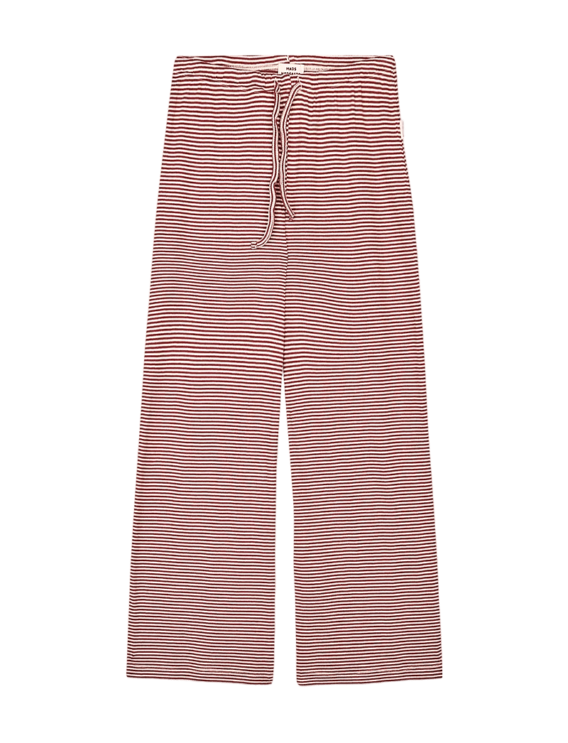 Mads Nørgaard - 2x2 Cotton Stripe Verona Pants - osta vanuse järgi - winery/vanilla ice - 1