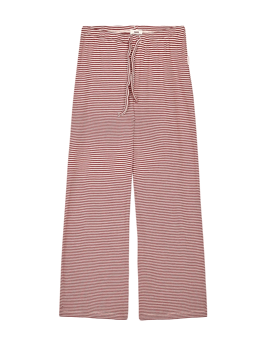 Mads Nørgaard - 2x2 Cotton Stripe Verona Pants - pantalons - winery/vanilla ice - 1
