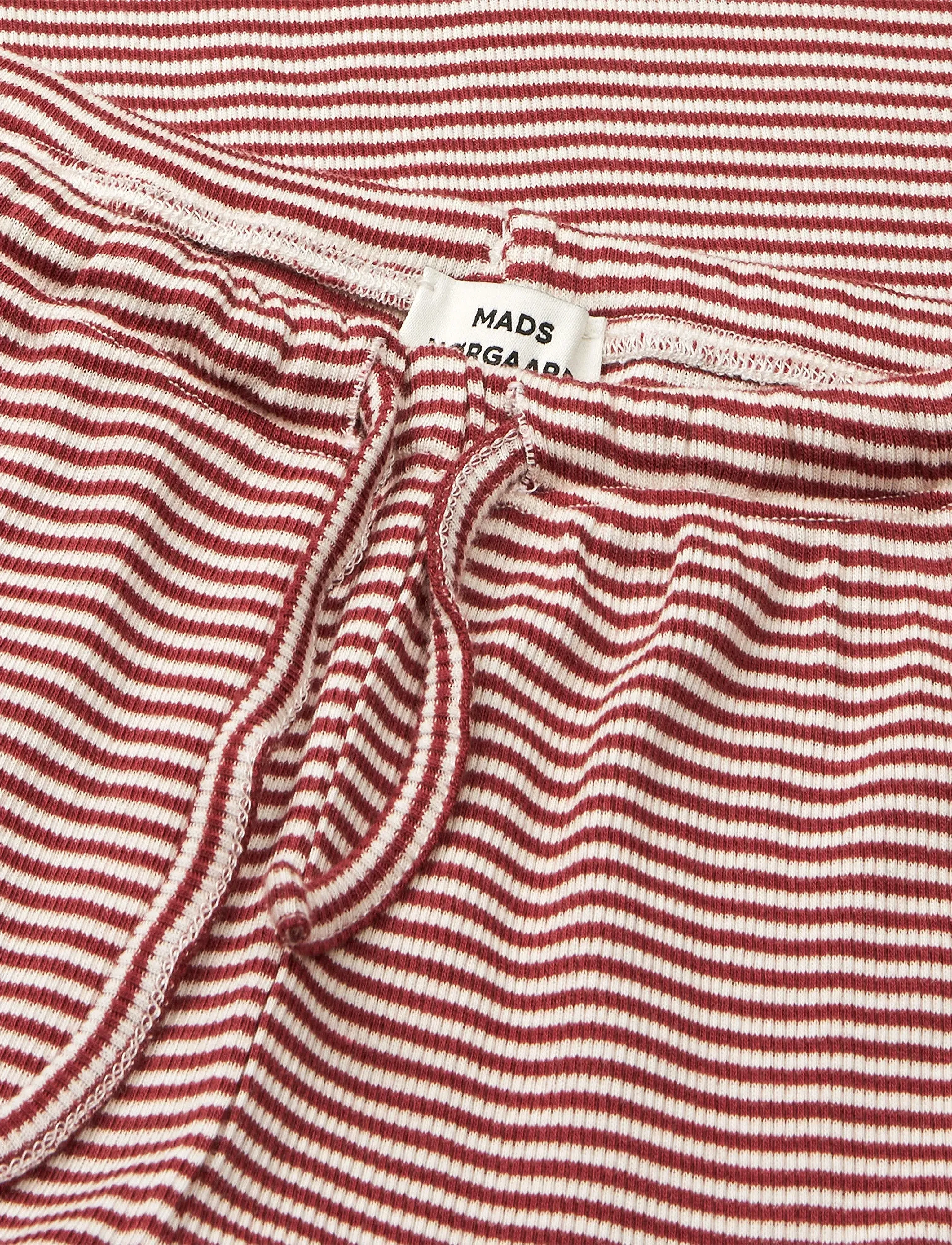 Mads Nørgaard - 2x2 Cotton Stripe Verona Pants - trousers - winery/vanilla ice - 3