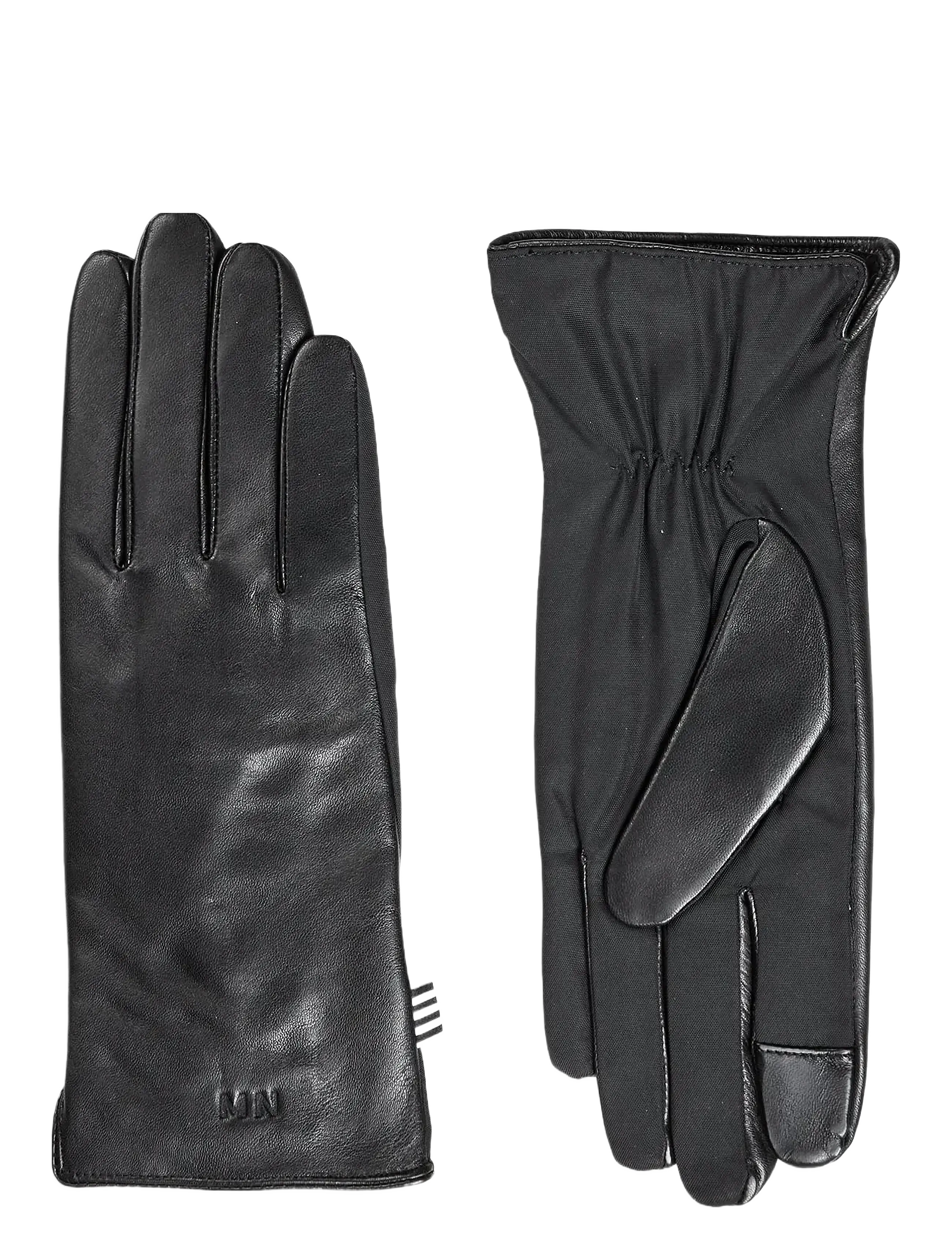 Mads Nørgaard Tian Ace Leather Mix Glove, M/L, Black, Handsker > Fingerhandsker, Dame