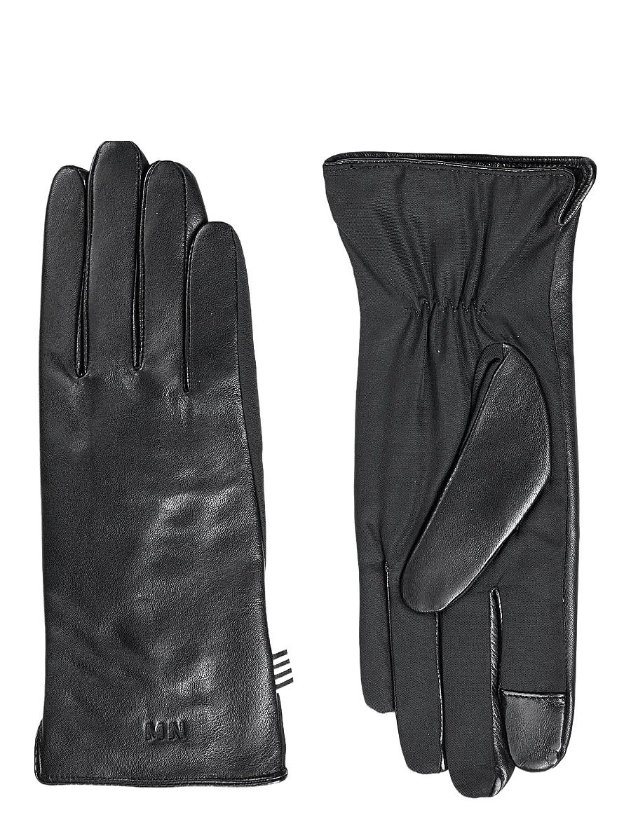 Mads Nørgaard - Tian Ace Leather Mix Glove - læderhandsker - black - 0