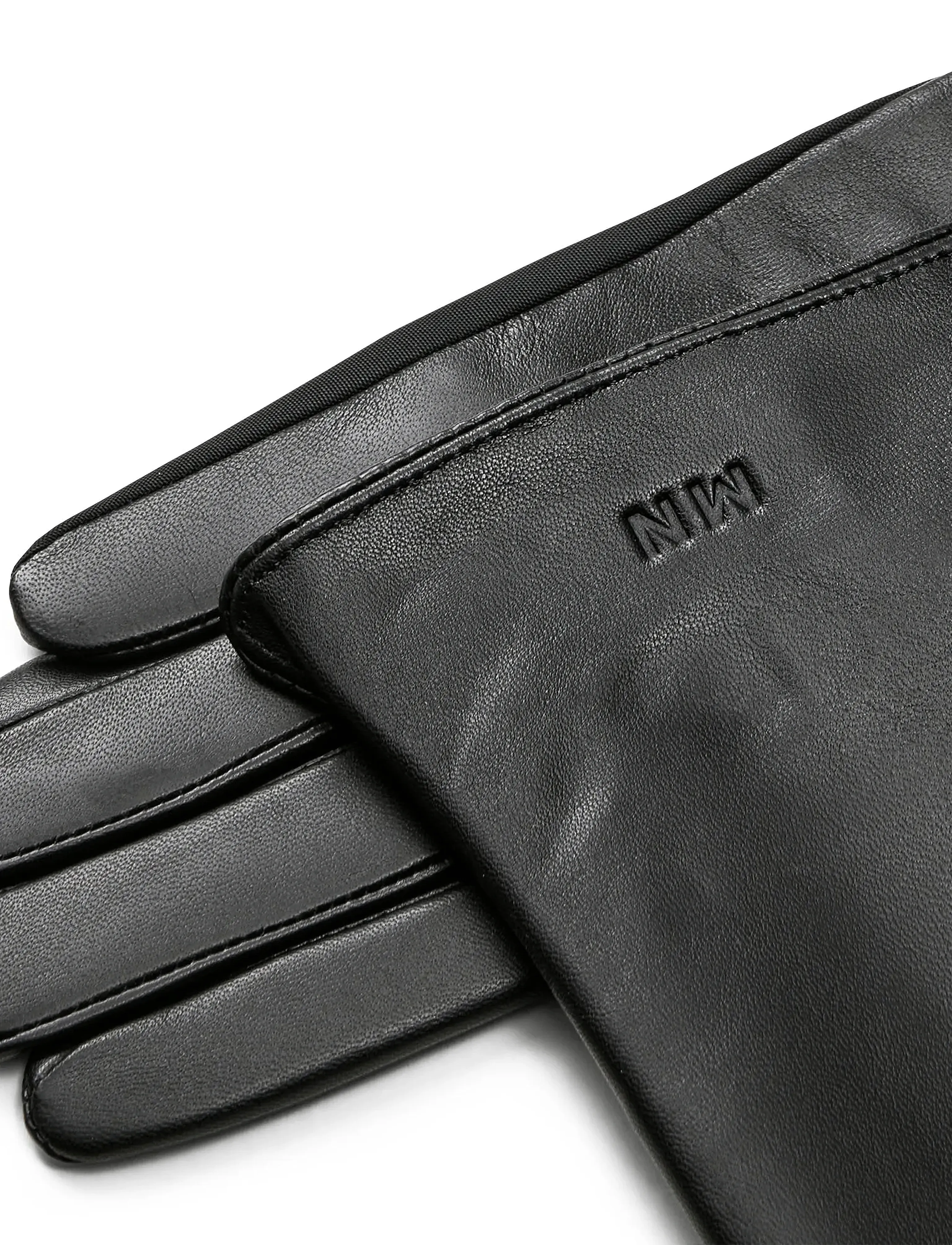 Mads Nørgaard - Tian Ace Leather Mix Glove - Ādas cimdi - black - 1