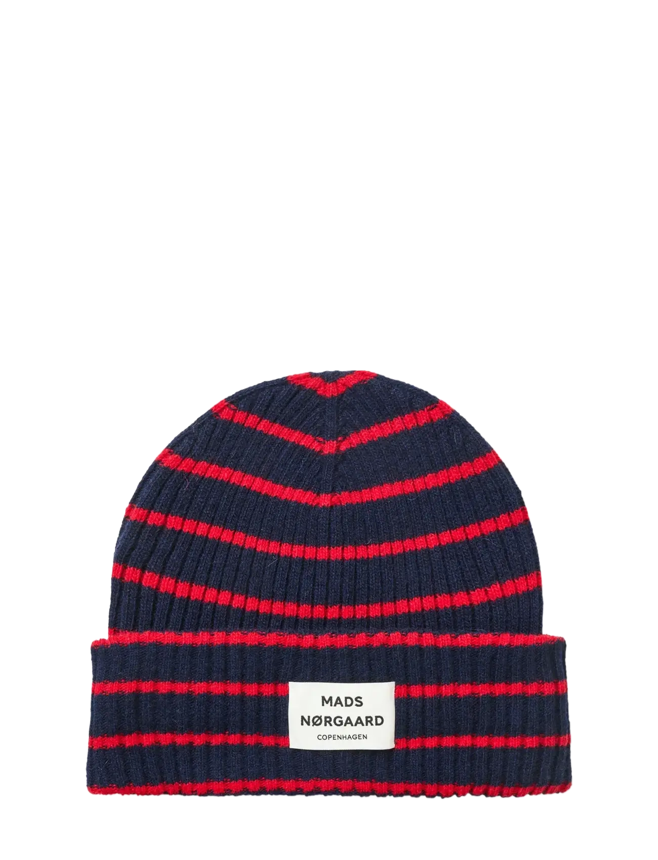 Mads Nørgaard Yota Anju Stripe Beanie, One Size, Red, Hovedbeklædning > Huer, Dame