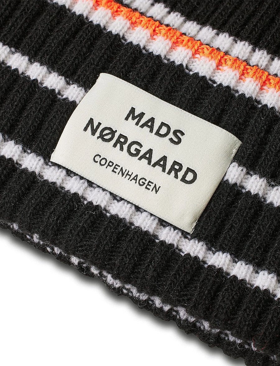 Mads Nørgaard - Yota Anju Stripe Beanie - huer - black/vanilla ice - 1