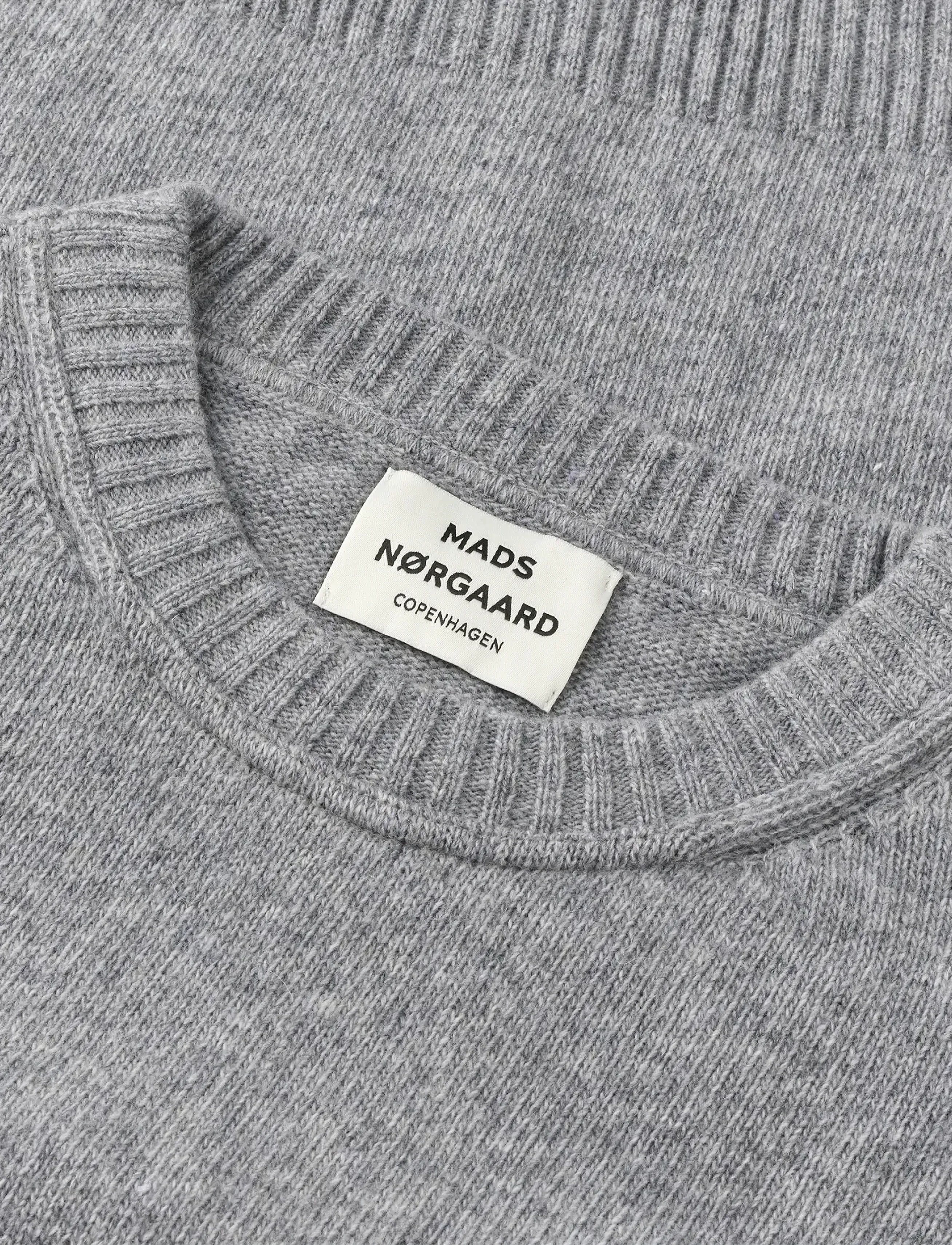Mads Nørgaard - Yota Knit Tilona Sweater - striktrøjer - light grey melange - 1
