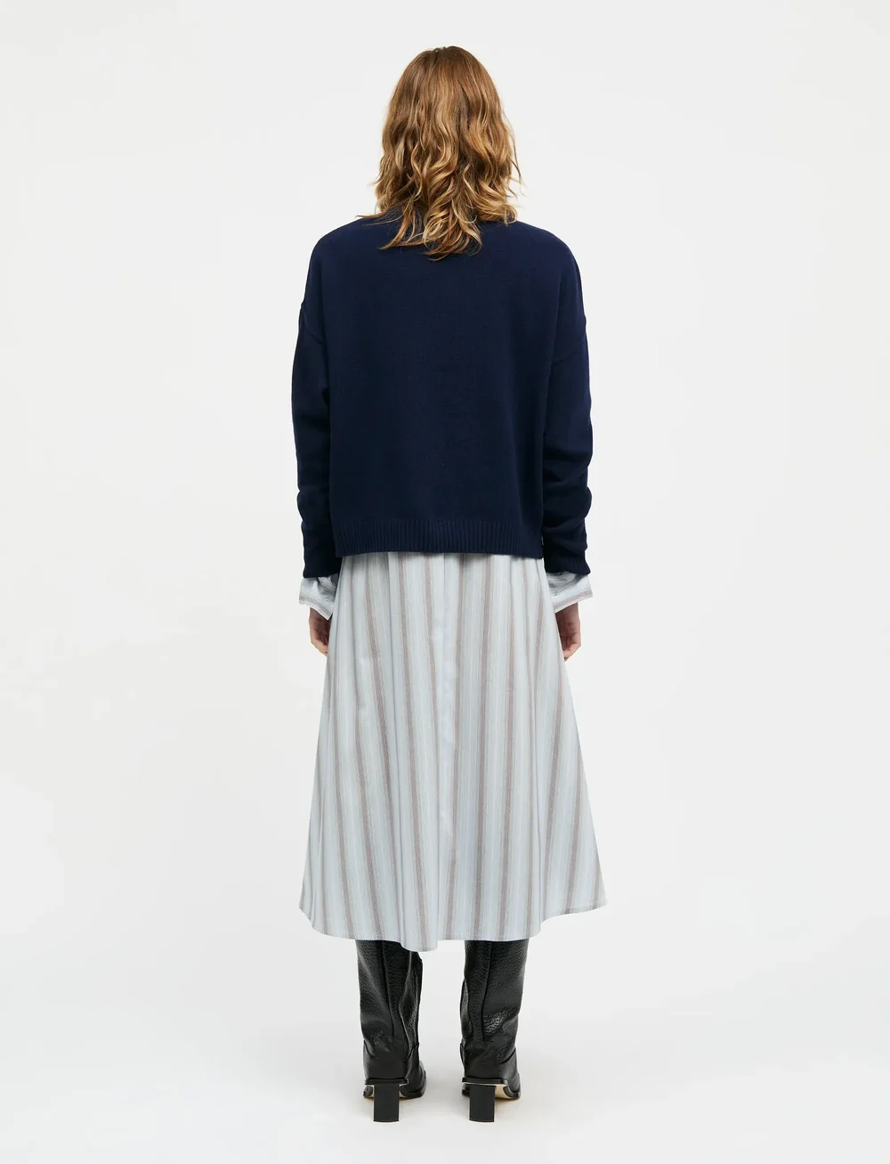 Mads Nørgaard - Yota Knit Tilona Sweater - stickade tröjor - parisian night - 2