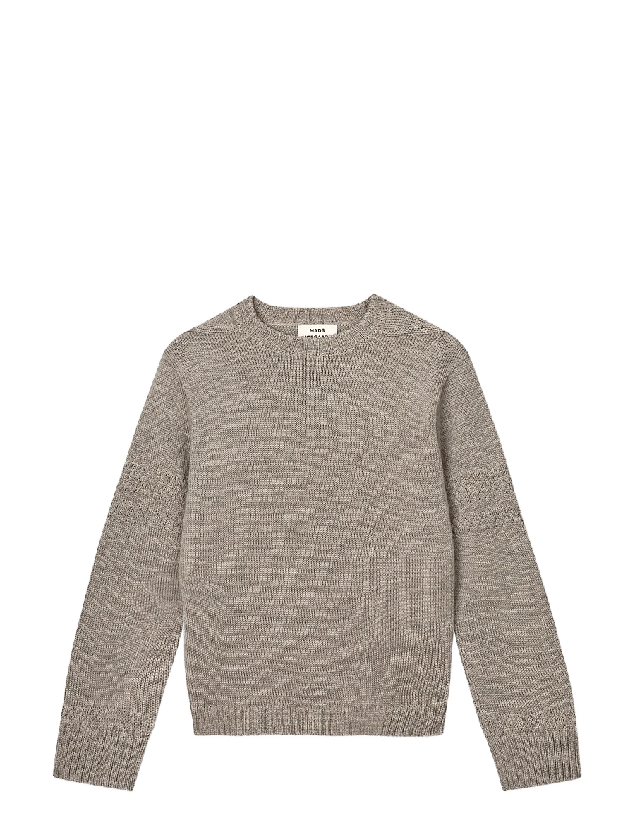 Mads Nørgaard - Wool Karoline Sweater - stickade tröjor - beige melange - 0
