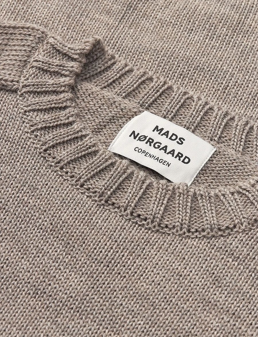 Mads Nørgaard - Wool Karoline Sweater - stickade tröjor - beige melange - 1