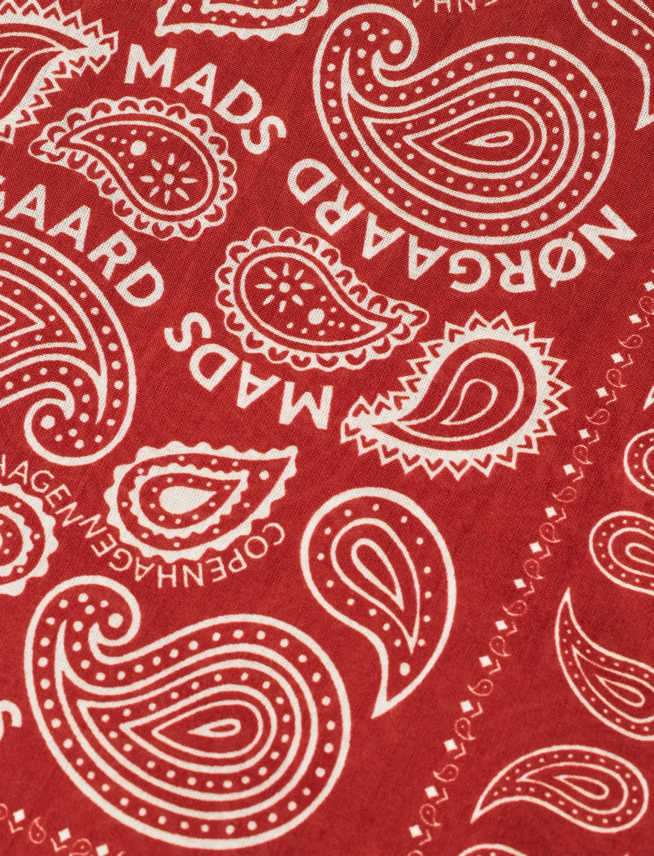 Mads Nørgaard - Soft Cotton Paisley Scarf Solid - winery - 1