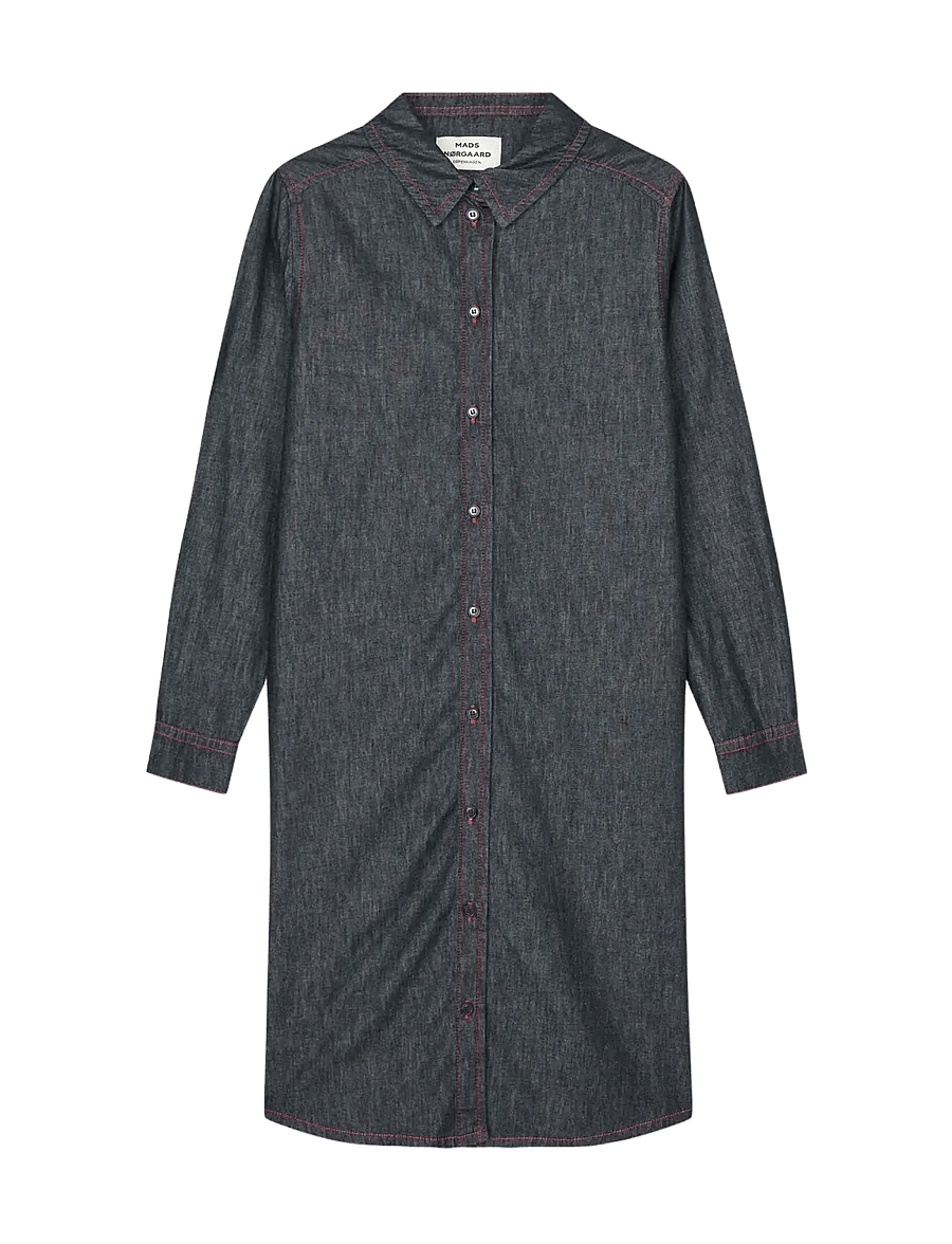 Mads Nørgaard - Air Denim Crissy Dress - särkkleidid - black - 1