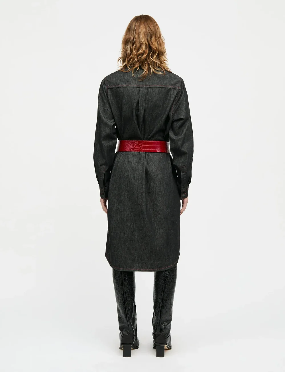 Mads Nørgaard - Air Denim Crissy Dress - skjortekjoler - black - 2