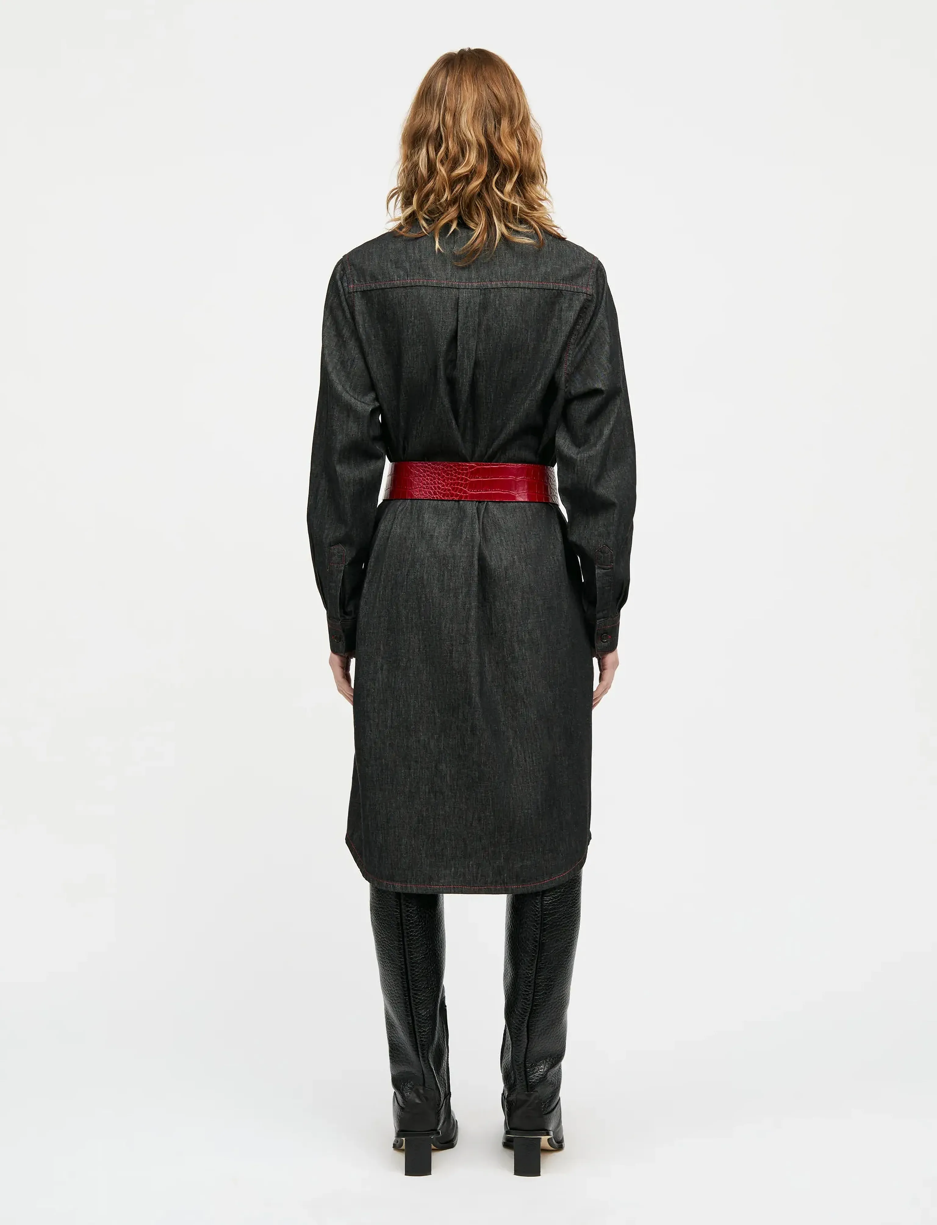 Mads Nørgaard - Air Denim Crissy Dress - paitamekot - black - 2
