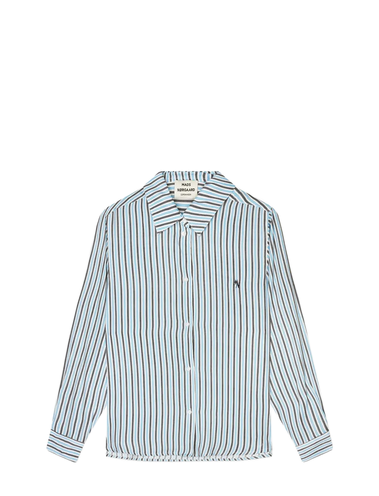 MADS NØRGAARD Delicate Twill Crane Shirt Aop Blau - 36 - Damen