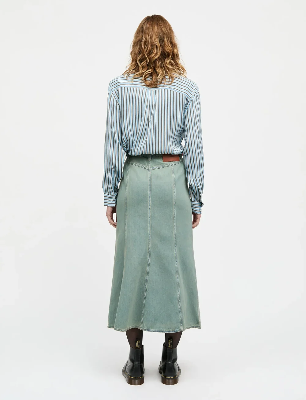 Mads Nørgaard - Delicate Twill Crane Shirt AOP - koszule z długimi rękawami - pinstripe aop/malibu blue - 2