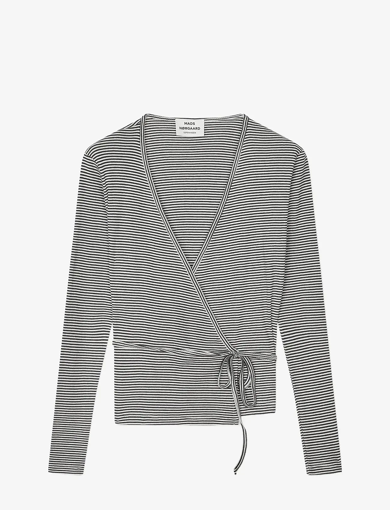 Mads Nørgaard - 2x2 Cotton Stripe Susi LS Top - black/vanilla ice - 0