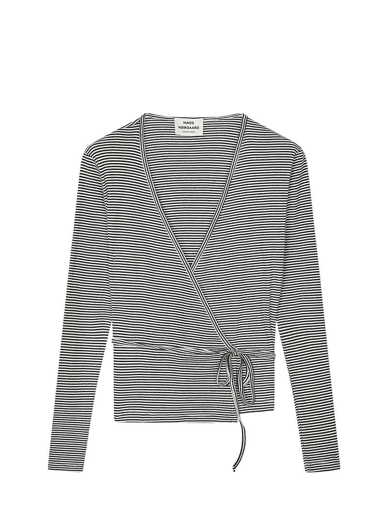 Mads Nørgaard - 2x2 Cotton Stripe Susi LS Top - pikkade varrukatega alussärgid - black/vanilla ice - 1