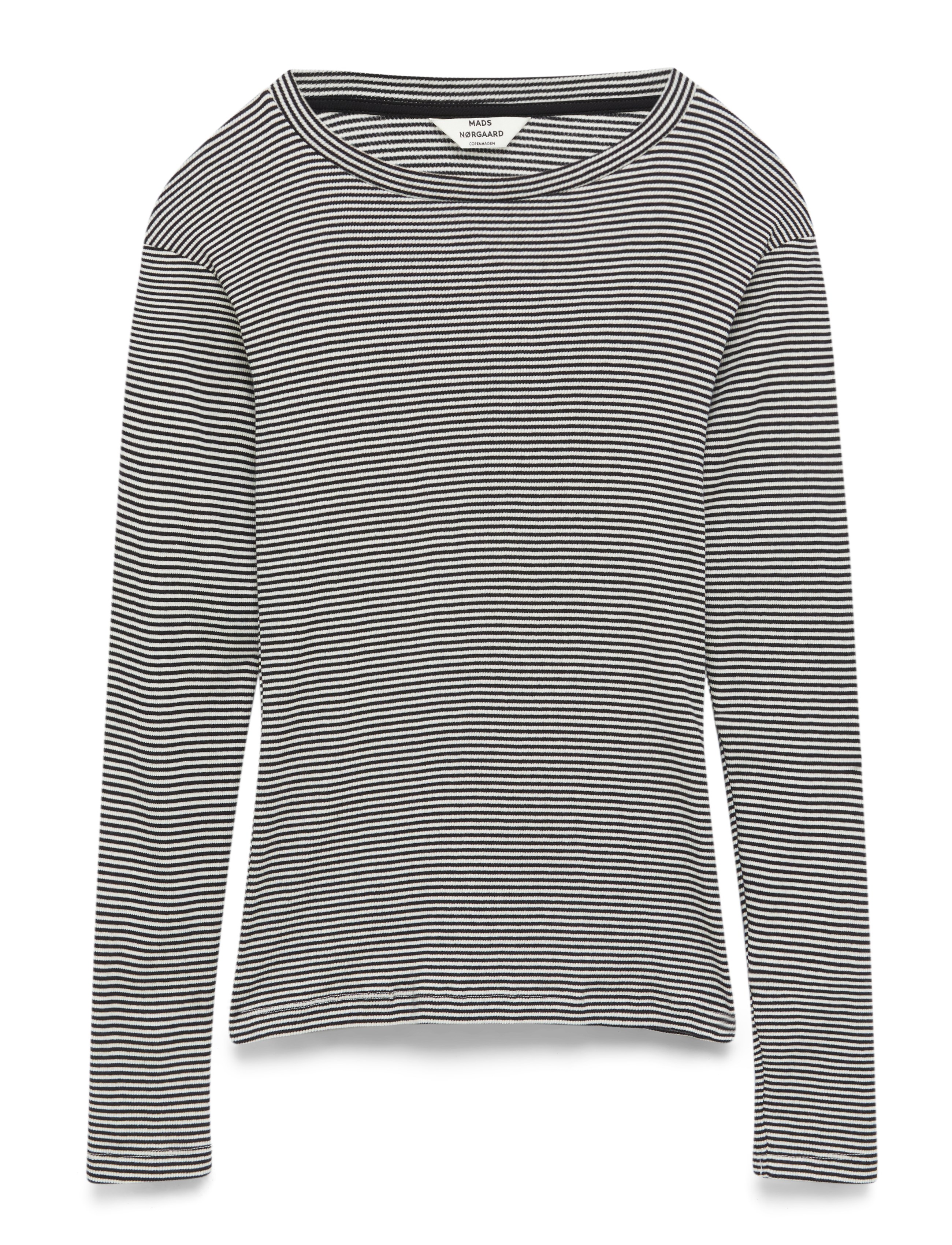 MADS NØRGAARD 2X2 Baumwolle Stripe Tuba Tee Ls Weiß - S - Damen