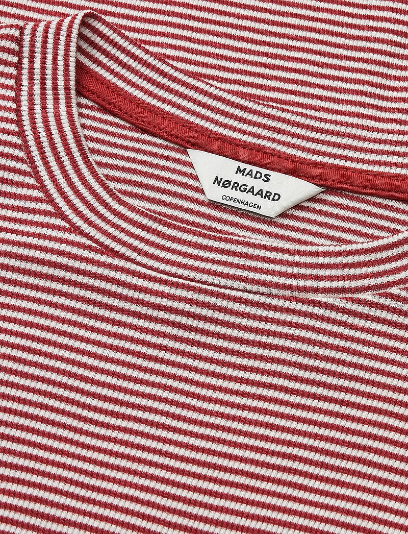 Mads Nørgaard - 2x2 Cotton Stripe Tuba Tee LS - hauts à manches longues - winery/vanilla ice - 3