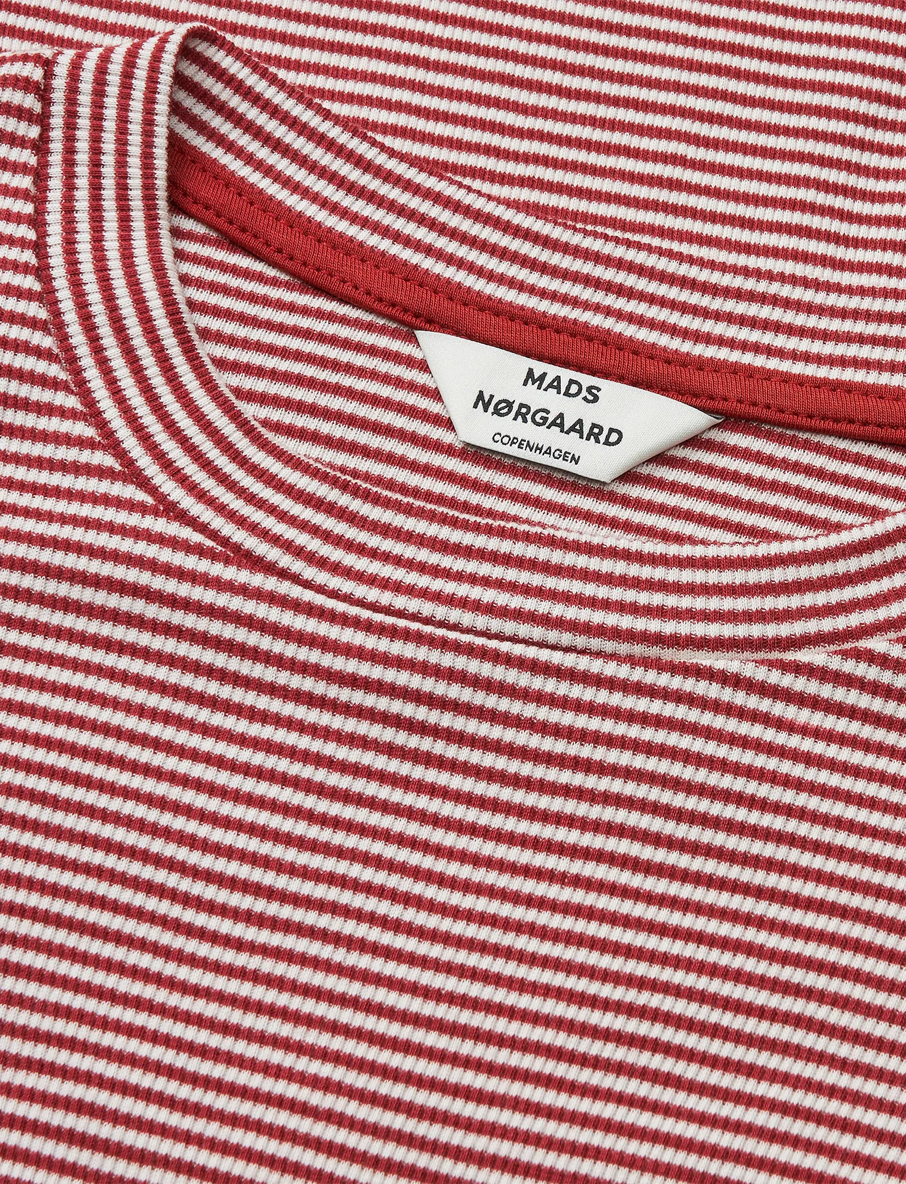 Mads Nørgaard - 2x2 Cotton Stripe Tuba Tee LS - langermede topper - winery/vanilla ice - 3