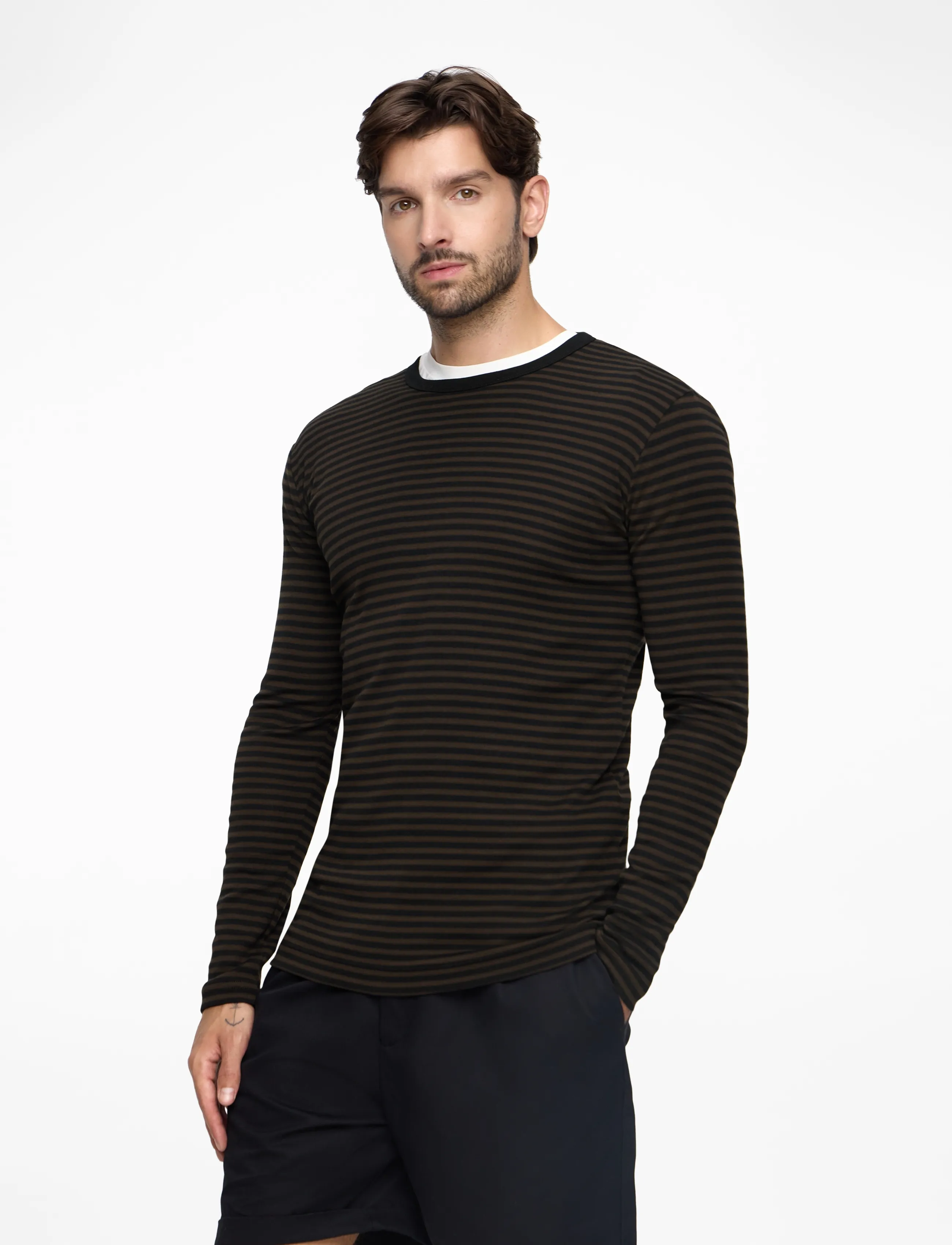 Mads Nørgaard - Duo Rib Tobias Tee LS - langärmelig - black/demitasse - 3
