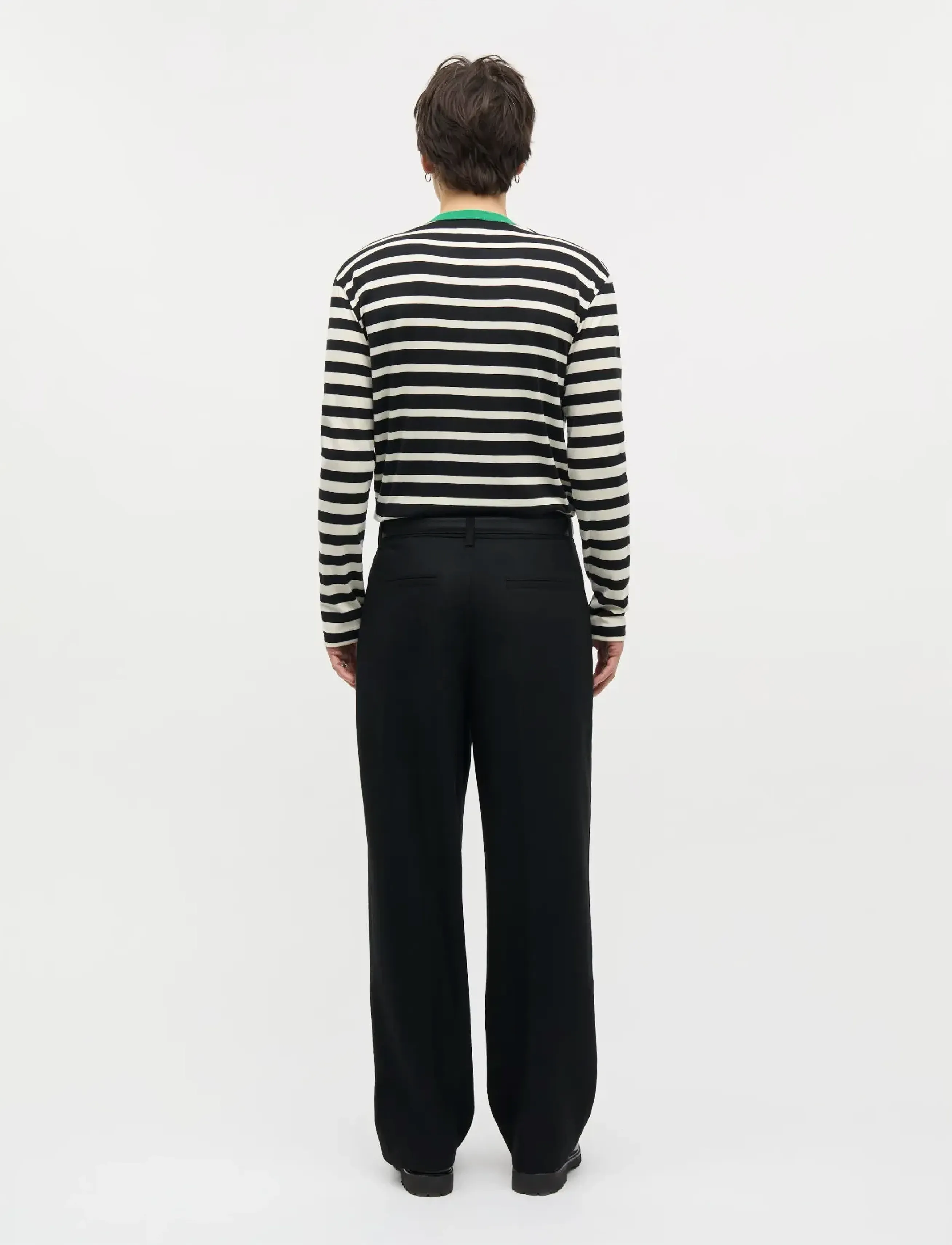 Mads Nørgaard - Trio Rib Tobias Tee LS - langärmelig - black/seedpearl/verdant green - 2