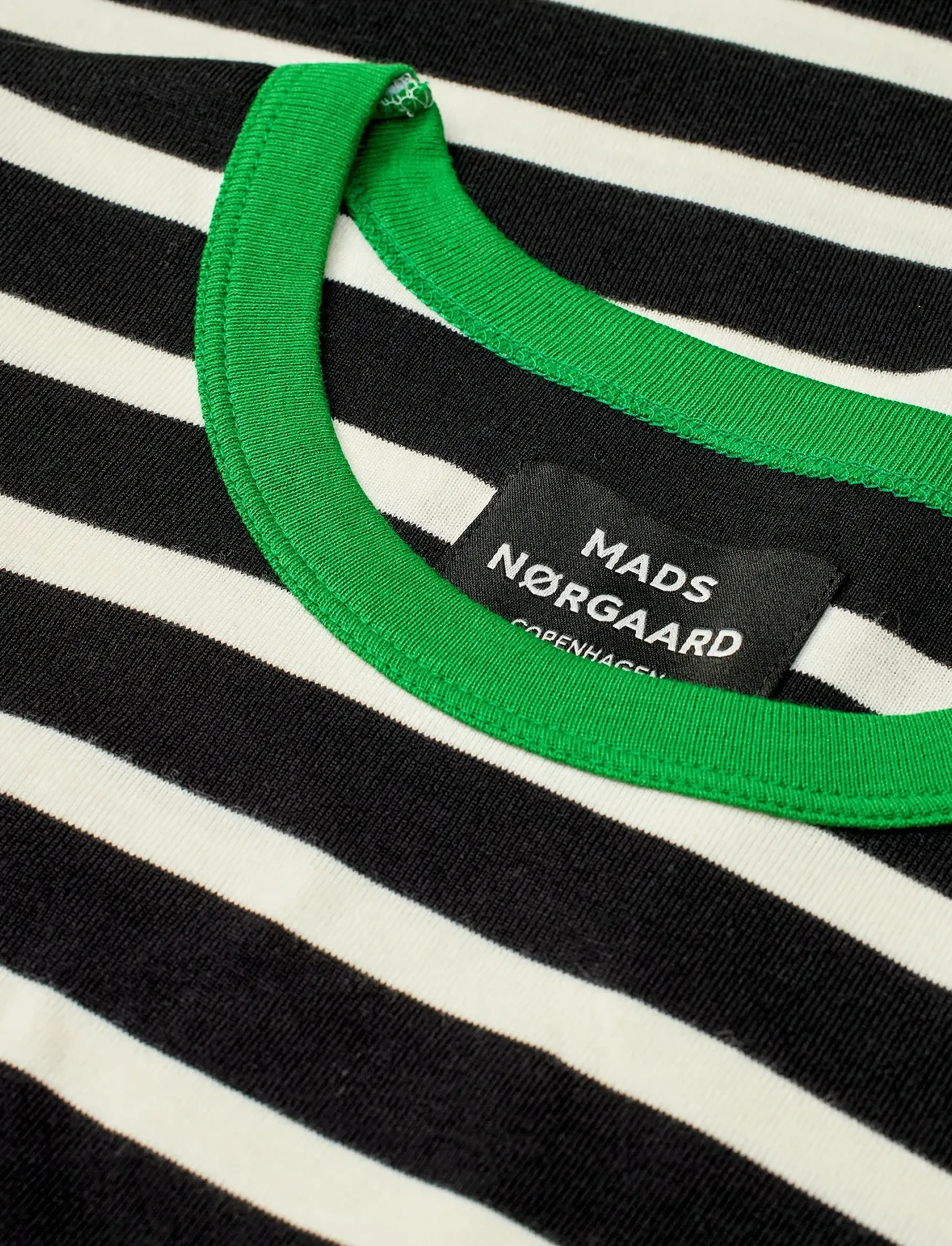 Mads Nørgaard - Trio Rib Tobias Tee LS - langärmelig - black/seedpearl/verdant green - 3