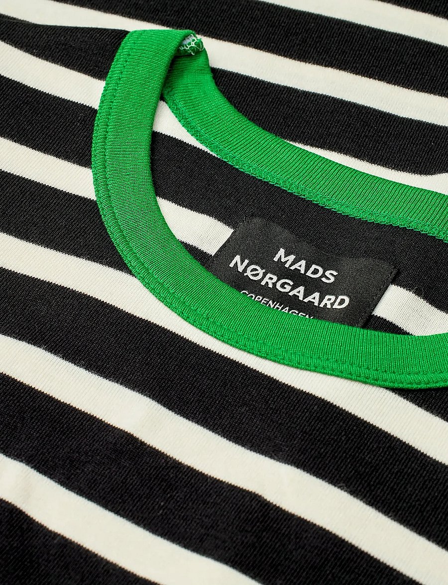Mads Nørgaard - Trio Rib Tobias Tee LS - langärmelig - black/seedpearl/verdant green - 3