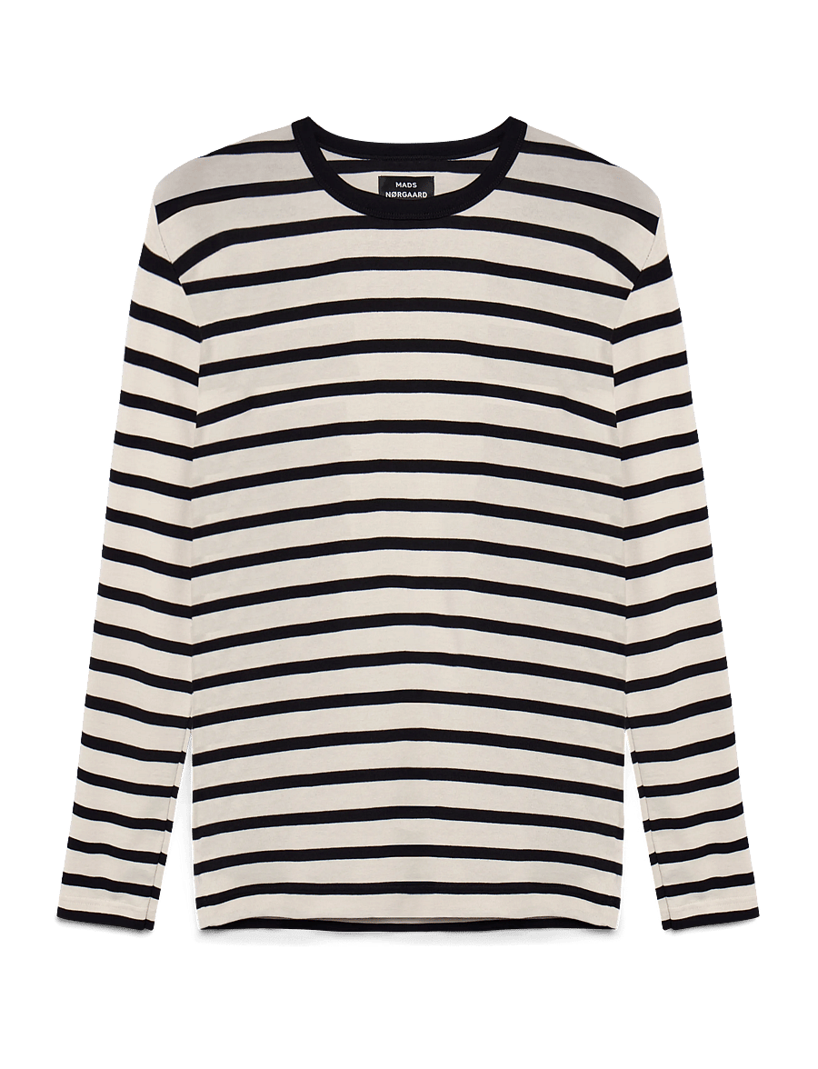 Mads Nørgaard - Trio Rib Tobias Tee LS - langärmelig - black/rainy day - 1