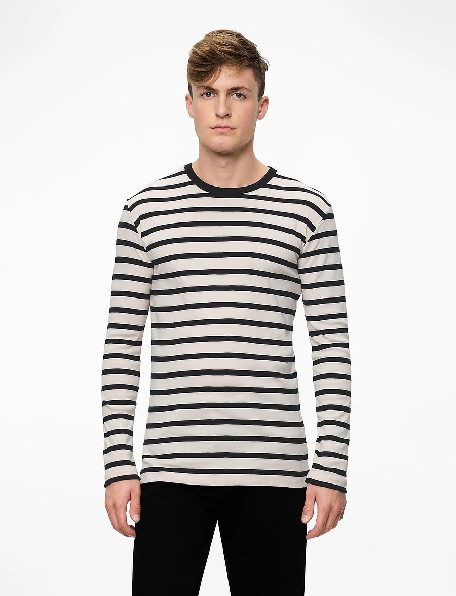 Mads Nørgaard - Trio Rib Tobias Tee LS - langärmelig - black/rainy day - 0