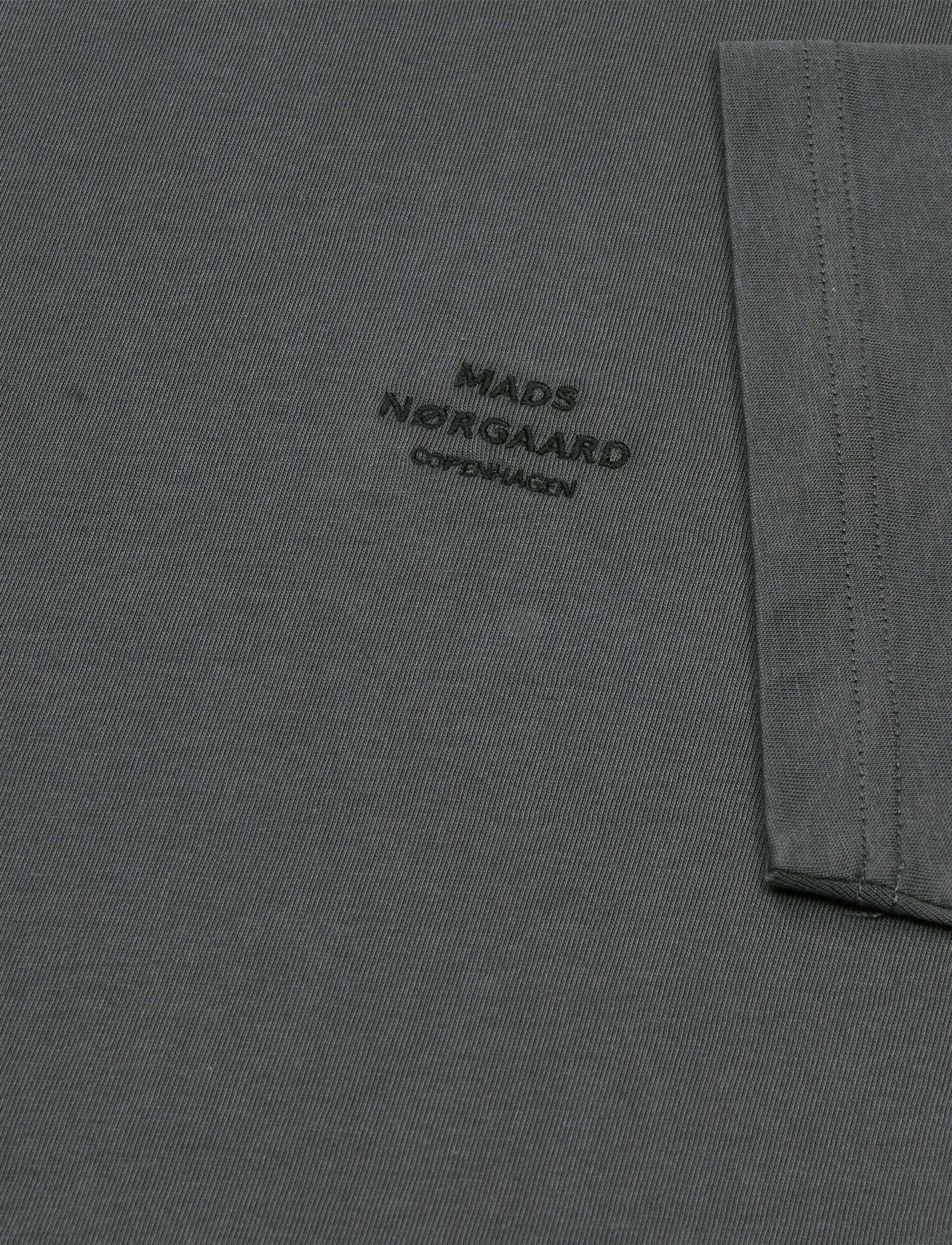 Mads Nørgaard - Cotton Jersey Frode Logo Tee FAV - short-sleeved t-shirts - asphalt - 1