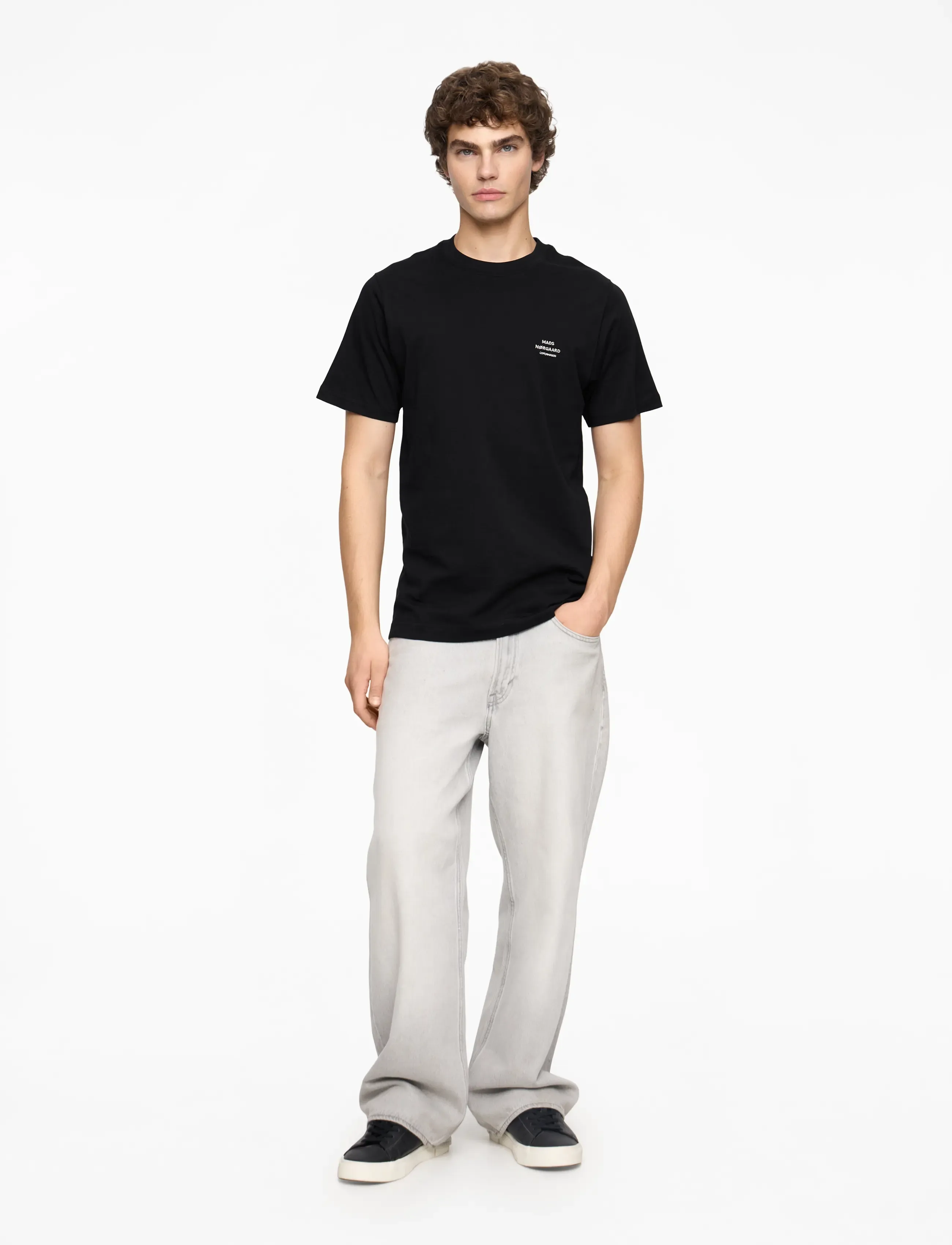 Mads Nørgaard - Cotton Jersey Frode Logo Tee FAV - kortærmede t-shirts - black - 2