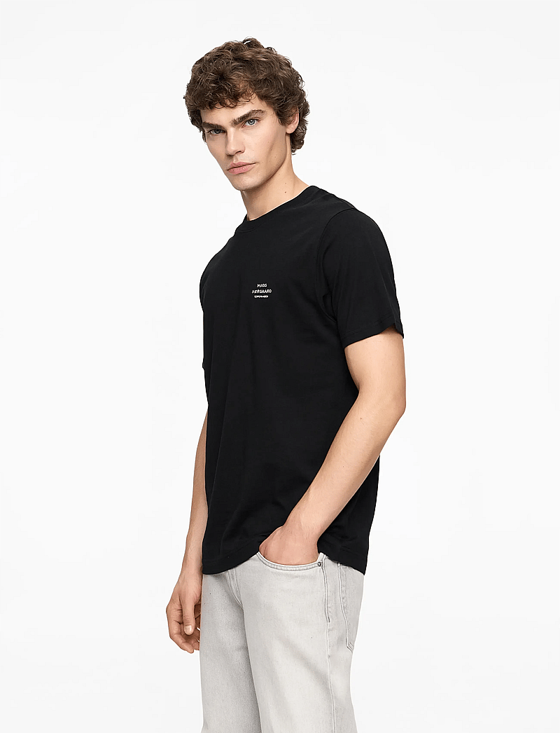 Mads Nørgaard - Cotton Jersey Frode Logo Tee FAV - kortærmede t-shirts - black - 3
