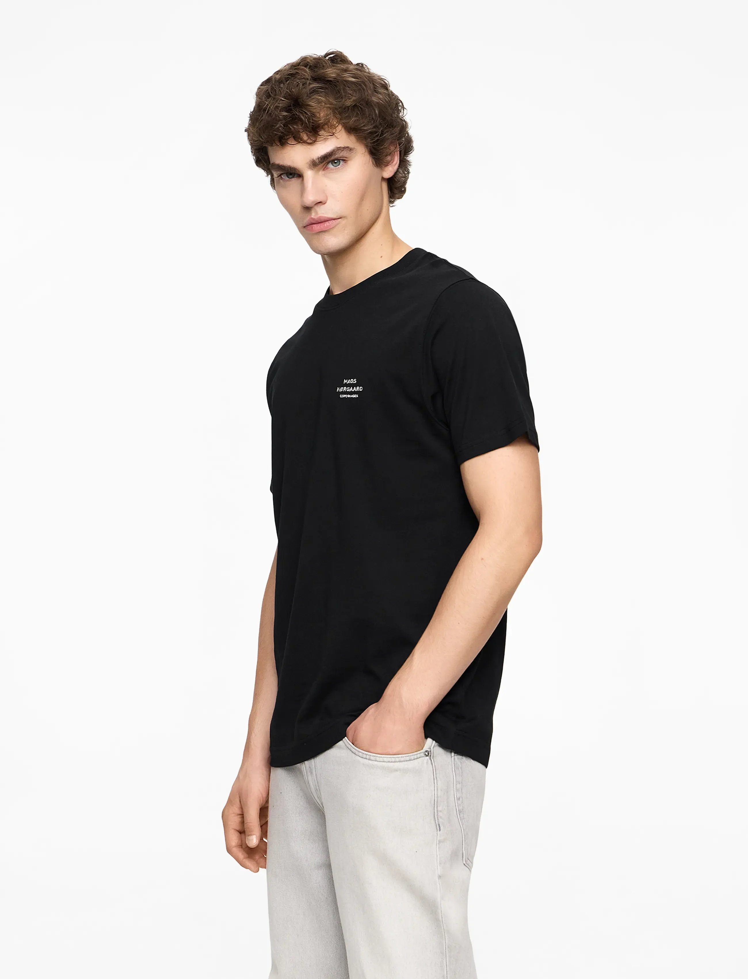 Mads Nørgaard - Cotton Jersey Frode Logo Tee FAV - kortærmede t-shirts - black - 3